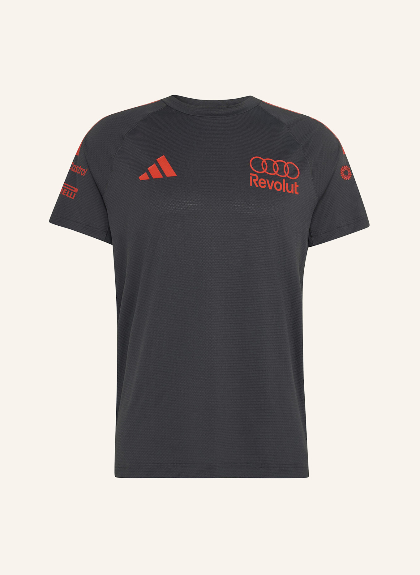 adidas AUDI REVOLUT F1 TEAM MECHANICS T-SHIRT: SCHWARZ/ ROT