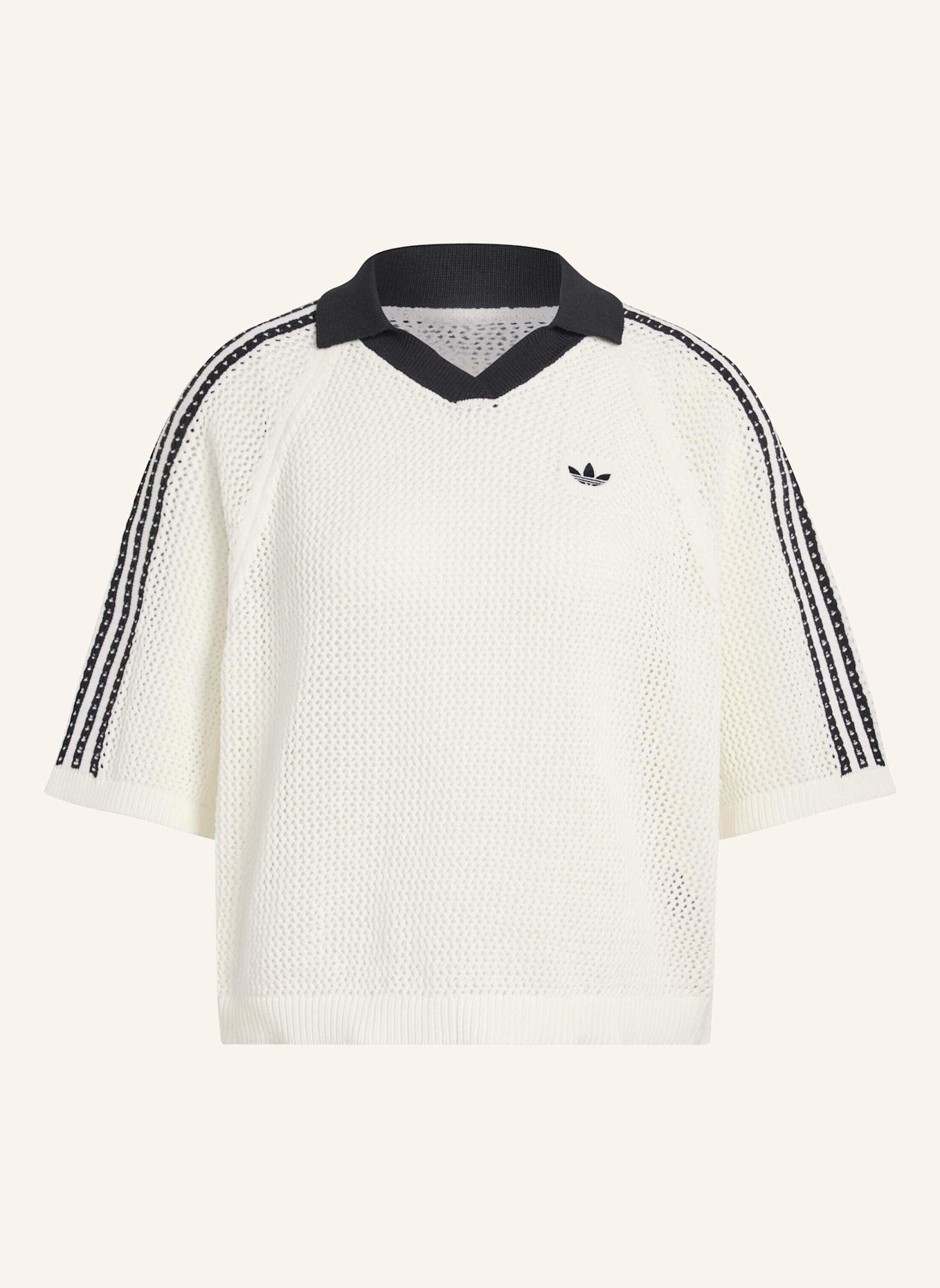 adidas Originals Strick-Poloshirt KNITTED CROCHET POLO: WEISS