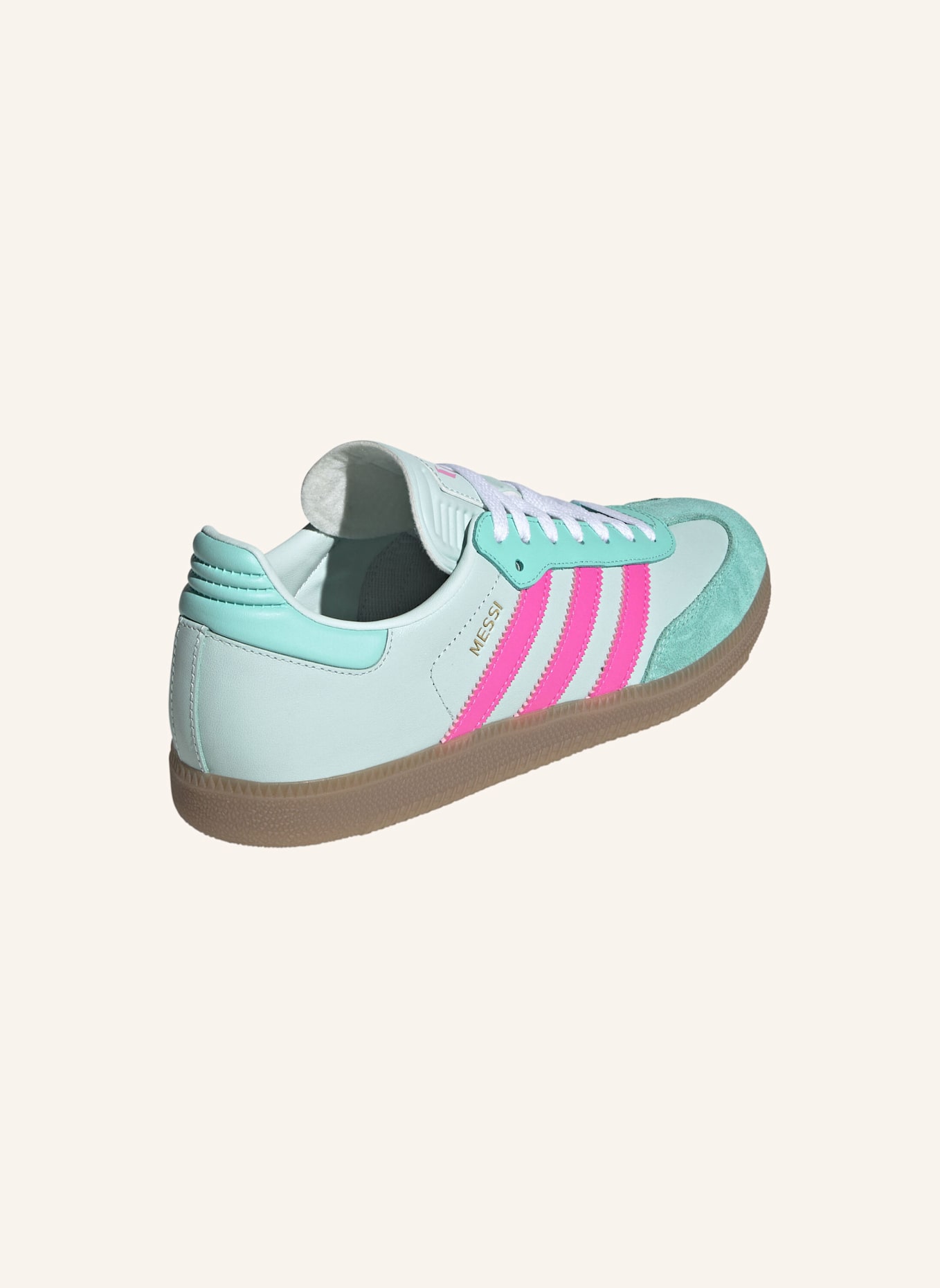 adidas SAMBA MESSI SCHUH: GRÜN/ ROSA/ BEIGE