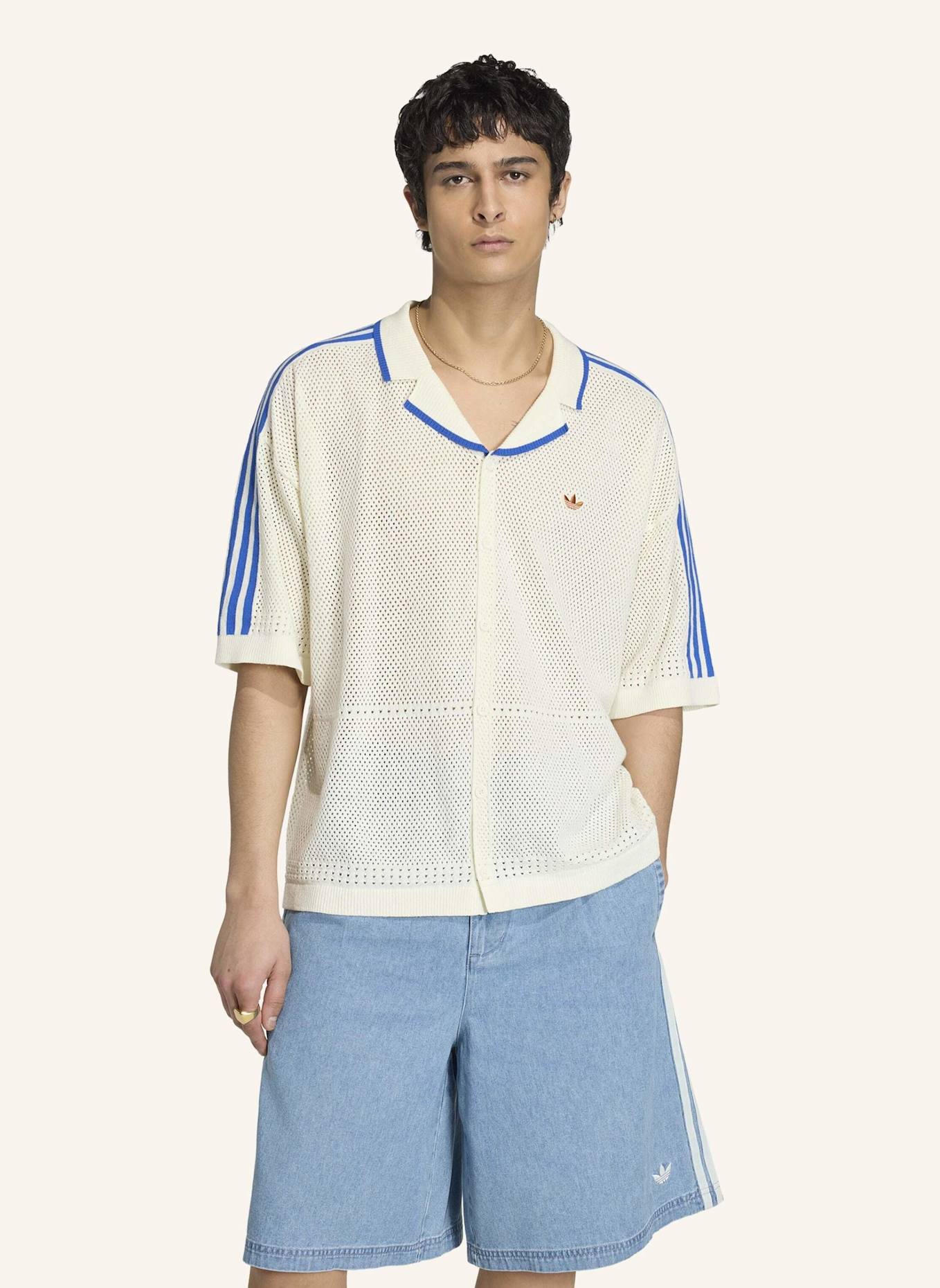 adidas Originals RESORT HEMD, GEWIRKTES MATERIAL: WEISS
