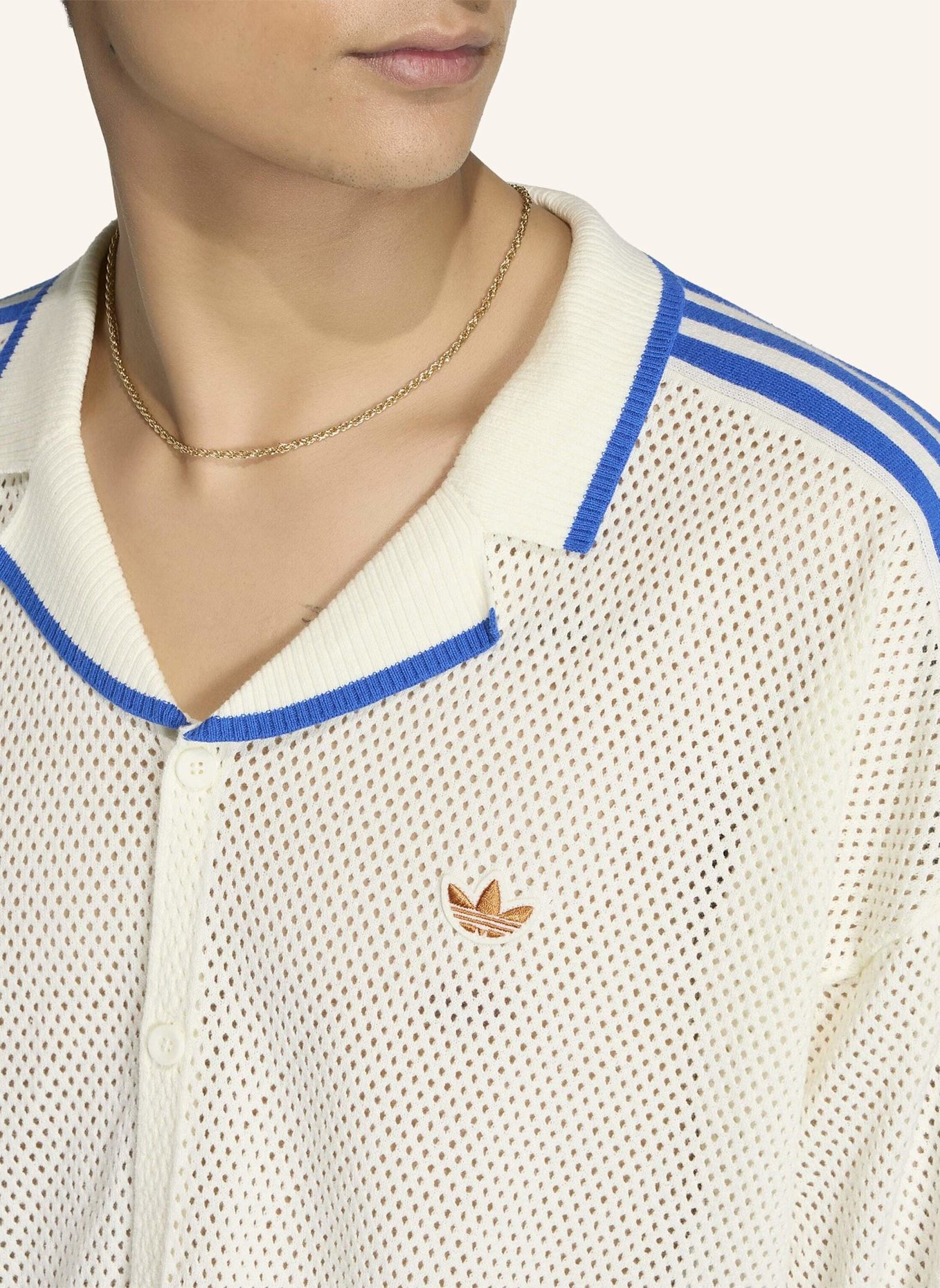 adidas Originals RESORT HEMD, GEWIRKTES MATERIAL: WEISS