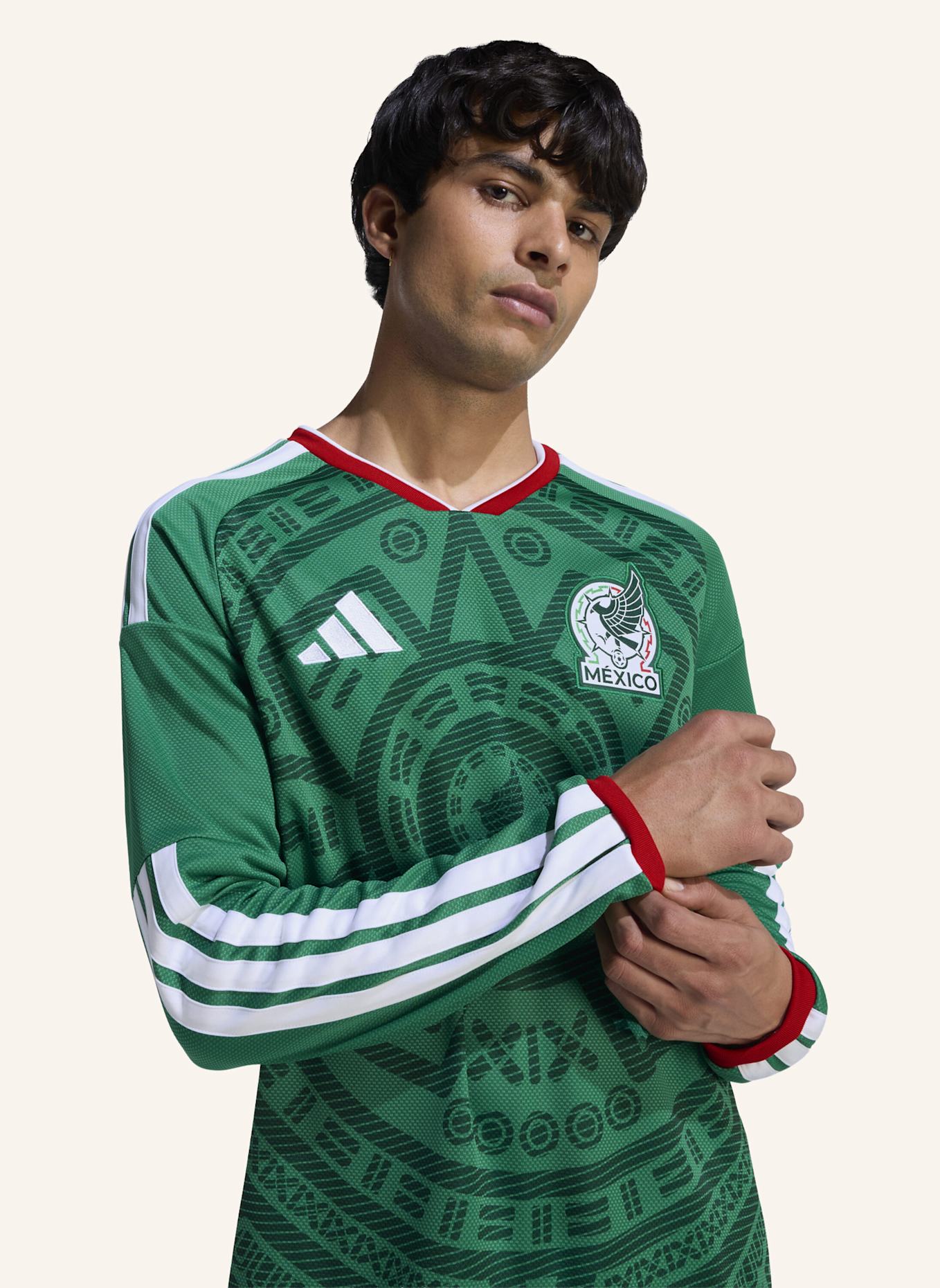 adidas MEXIKO 26 LANGÄRMELIGES HEIMTRIKOT: GRÜN