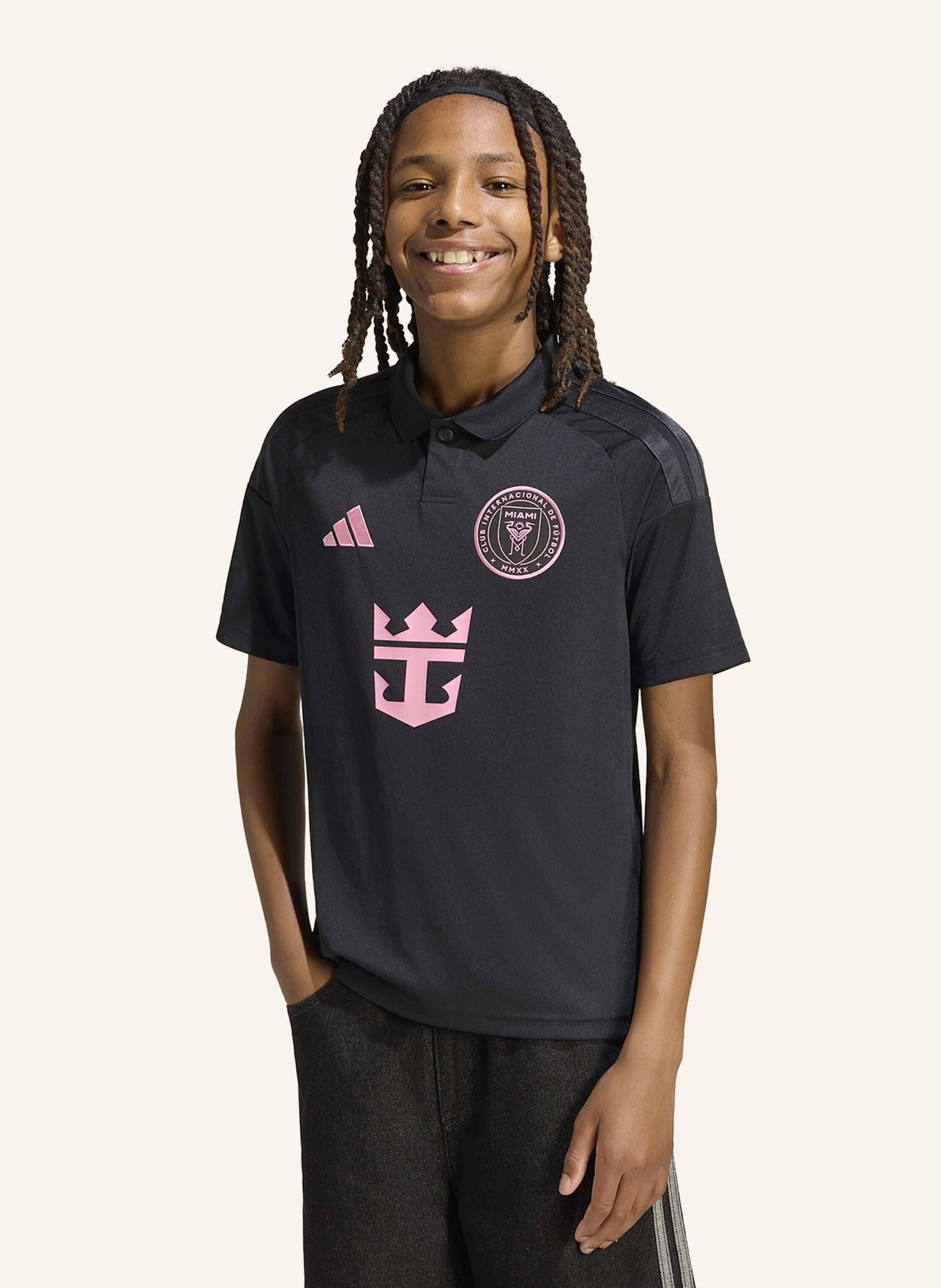 adidas INTER MIAMI 26/27 AUSWÄRTSTRIKOT MESSI FÜR KINDER: SCHWARZ