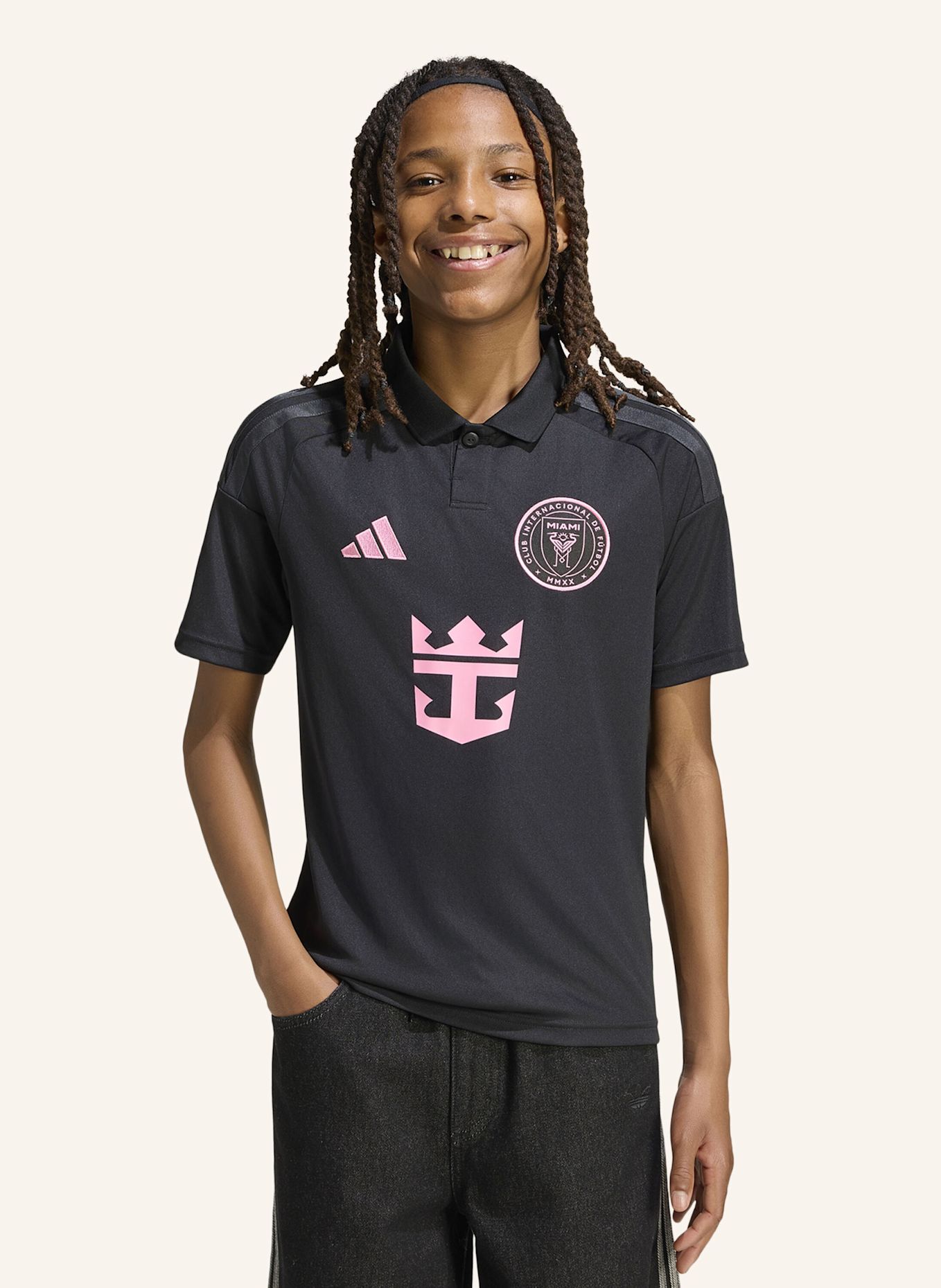 adidas INTER MIAMI 26/27 KIDS AUSWÄRTSTRIKOT: SCHWARZ