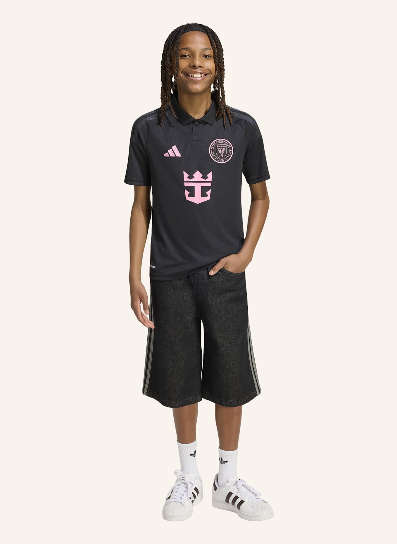 adidas INTER MIAMI 26/27 KIDS AUSWÄRTSTRIKOT: SCHWARZ
