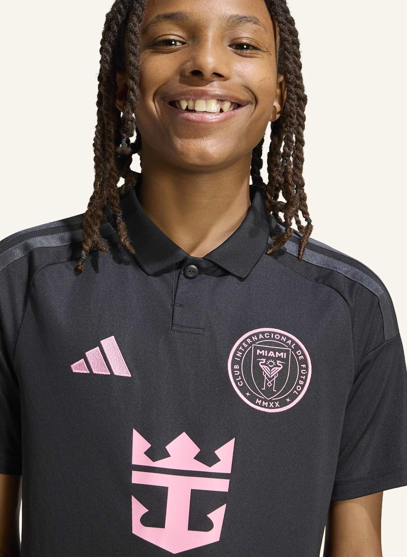 adidas INTER MIAMI 26/27 KIDS AUSWÄRTSTRIKOT: SCHWARZ
