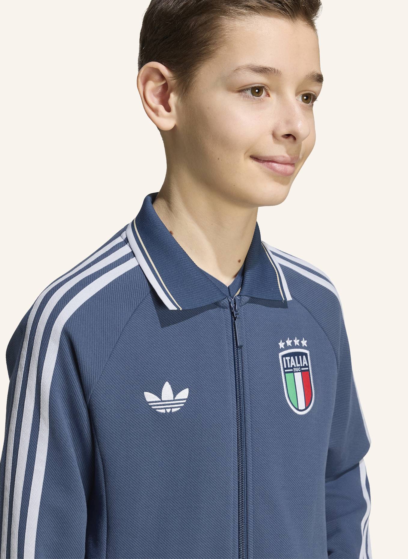 adidas ITALIEN KIDS ANTHEM AUSWÄRTSJACKE: BLAU