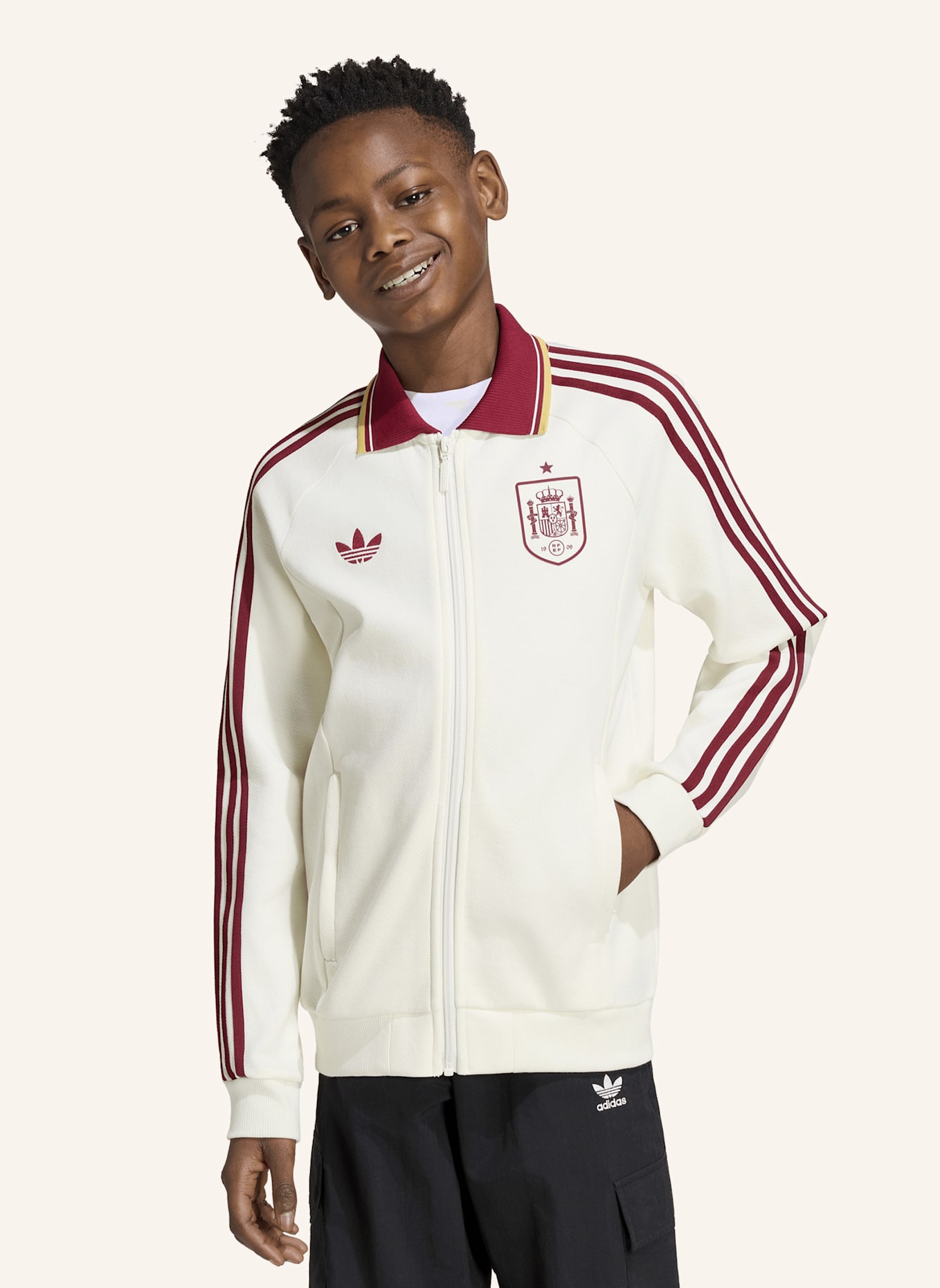 adidas SPANIEN ANTHEM KIDS AUSWÄRTSJACKE: WEISS