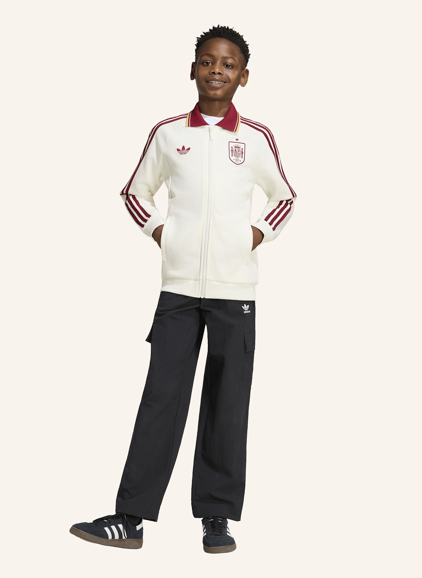 adidas SPANIEN ANTHEM KIDS AUSWÄRTSJACKE: WEISS
