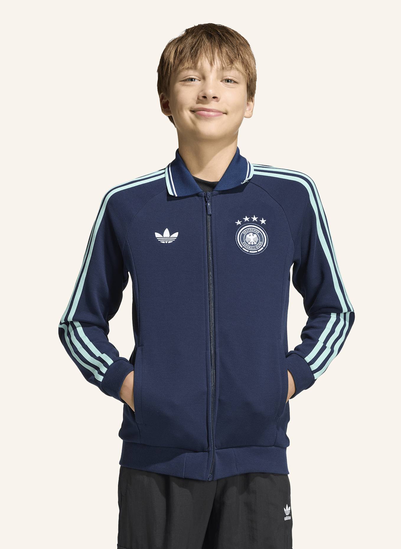 adidas DEUTSCHLAND ANTHEM KIDS AUSWÄRTSJACKE: BLAU