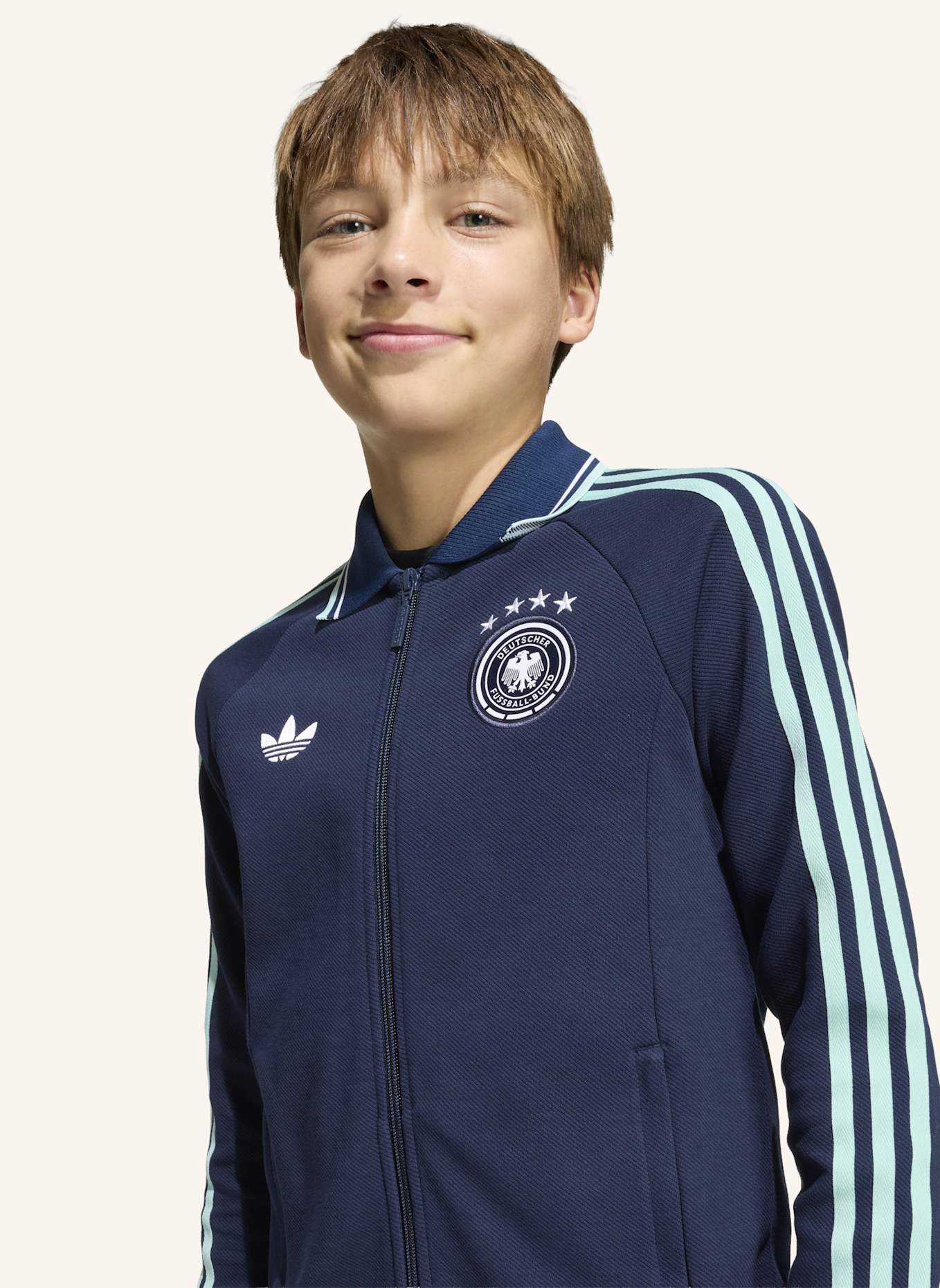 adidas DEUTSCHLAND ANTHEM KIDS AUSWÄRTSJACKE: BLAU