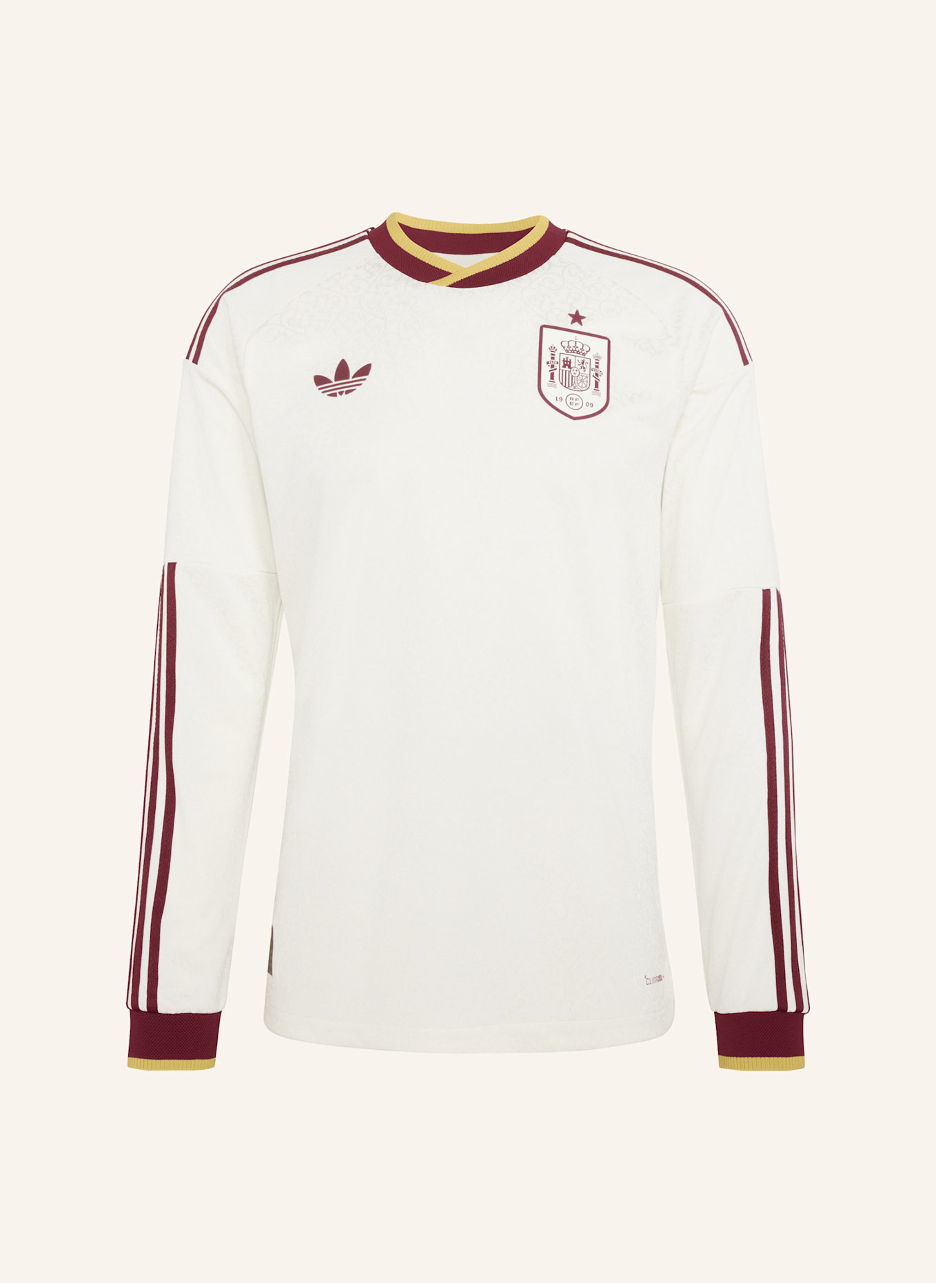 adidas SPANIEN 26 AUTHENTIC AUSWÄRTSTRIKOT, LANGÄRMLIG: WEISS