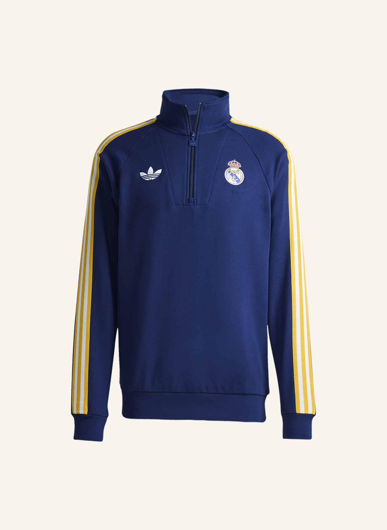 adidas REAL MADRID ORIGINALS HALF ZIP OBERTEIL: BLAU
