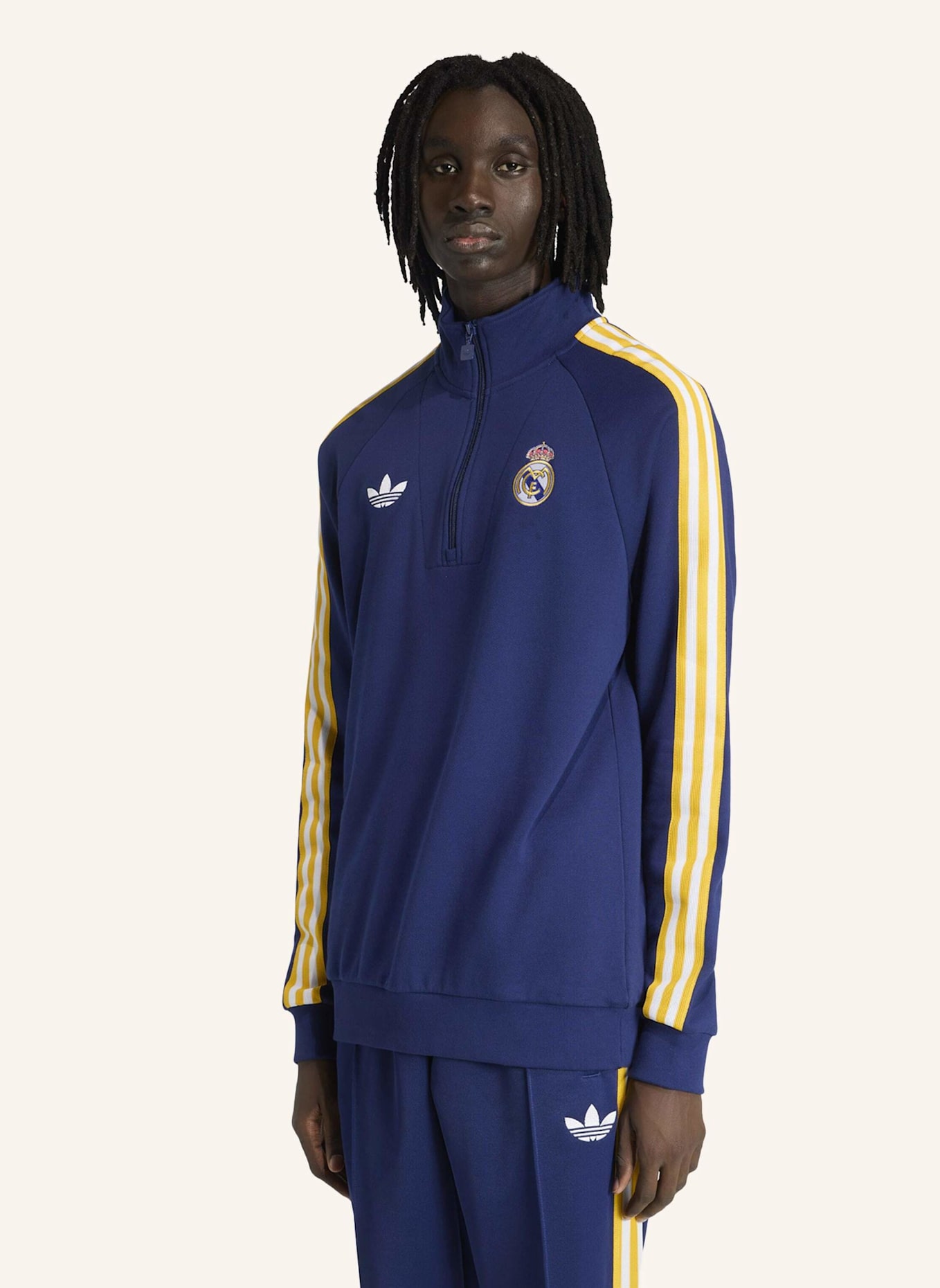 adidas REAL MADRID ORIGINALS HALF ZIP OBERTEIL: BLAU