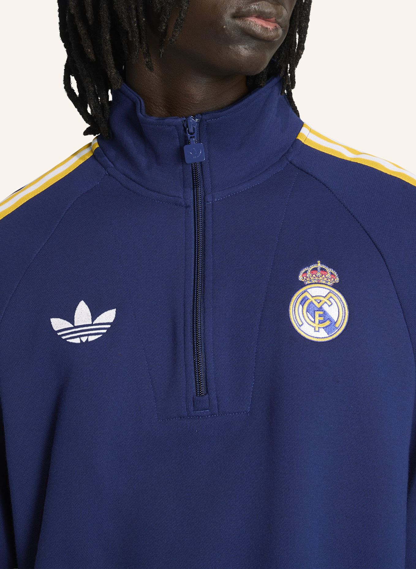adidas REAL MADRID ORIGINALS HALF ZIP OBERTEIL: BLAU