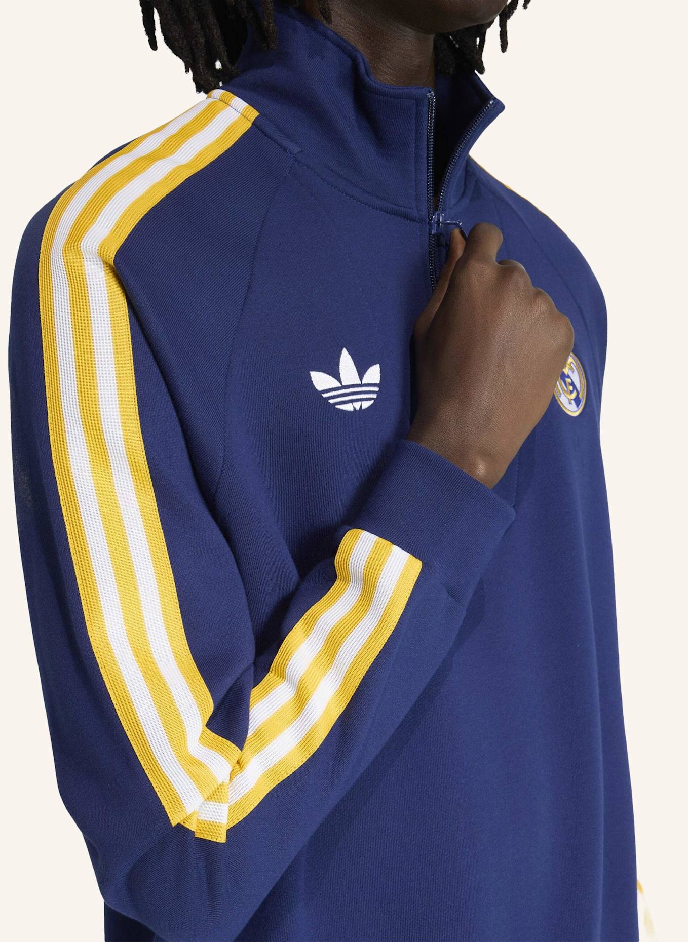 adidas REAL MADRID ORIGINALS HALF ZIP OBERTEIL: BLAU