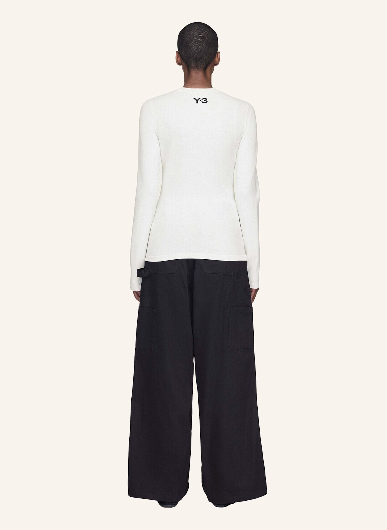 Y-3 Y-3 3-STREIFEN LANGÄRMLIGES SHIRT: SCHWARZ
