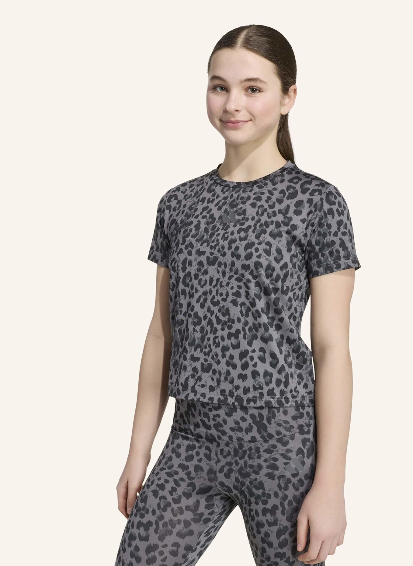 adidas T-Shirt SEASONAL ANIMAL PRINT SPORT: GRAU/ SCHWARZ