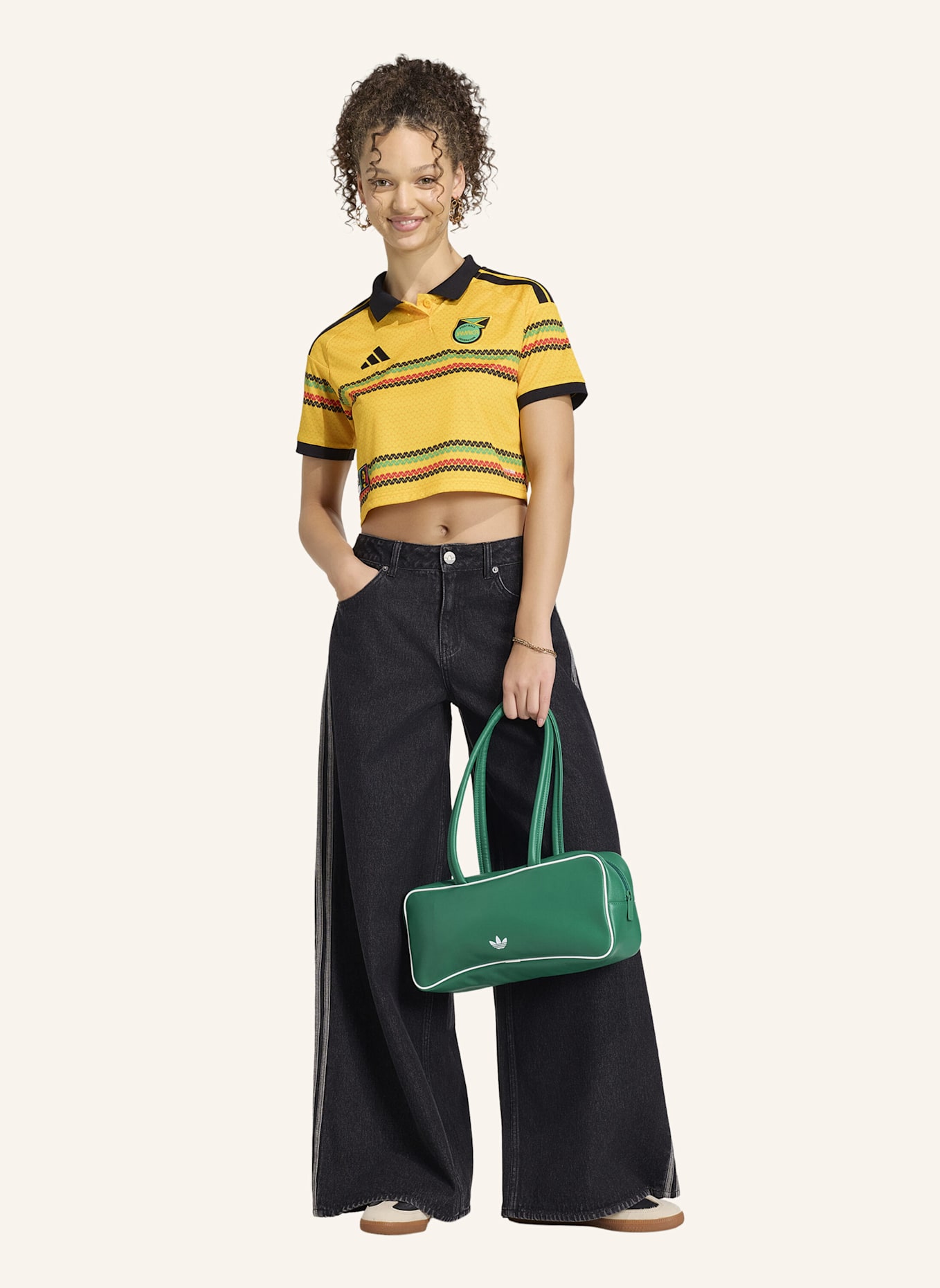 adidas JAMAIKA 26 X BOB MARLEY HEIMTRIKOT, KÜRZER GESCHNITTEN: GOLD
