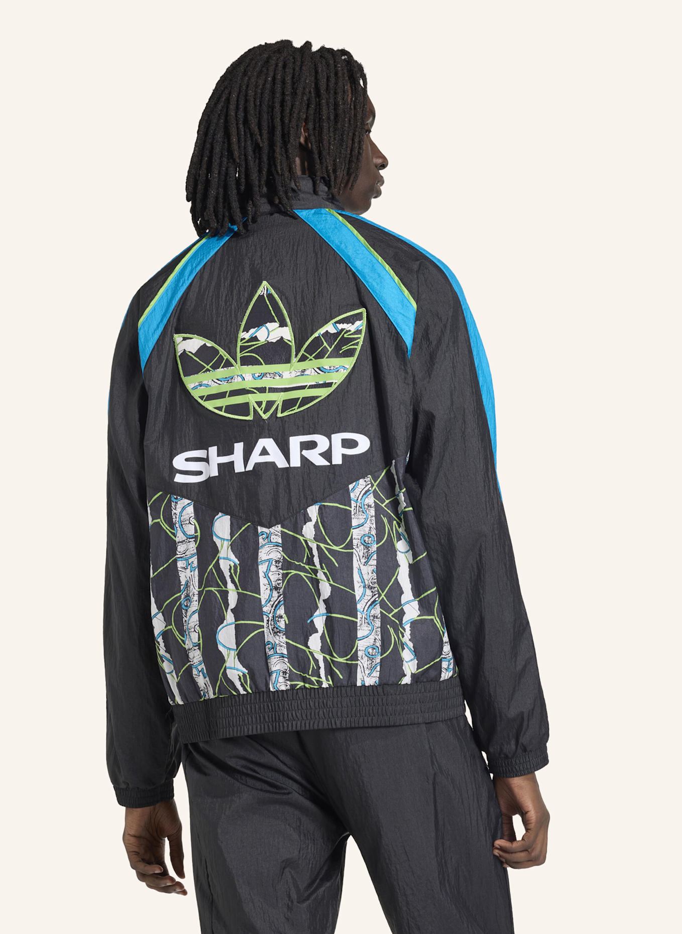 adidas MANCHESTER UNITED JACKE 90, GEWEBT: SCHWARZ
