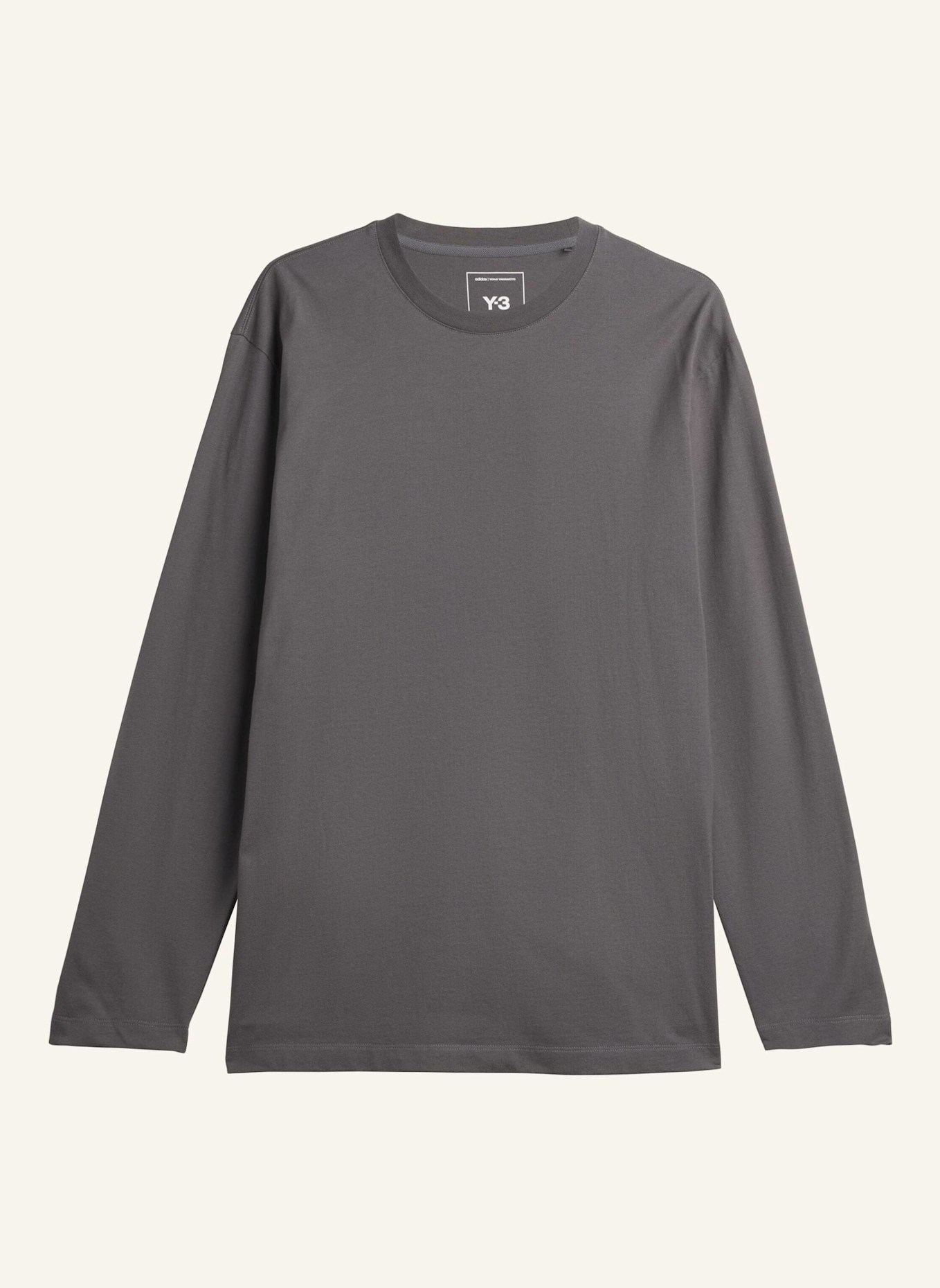 Y-3 Y-3 GRAFIK LANGÄRMLIGES SHIRT: GRAU