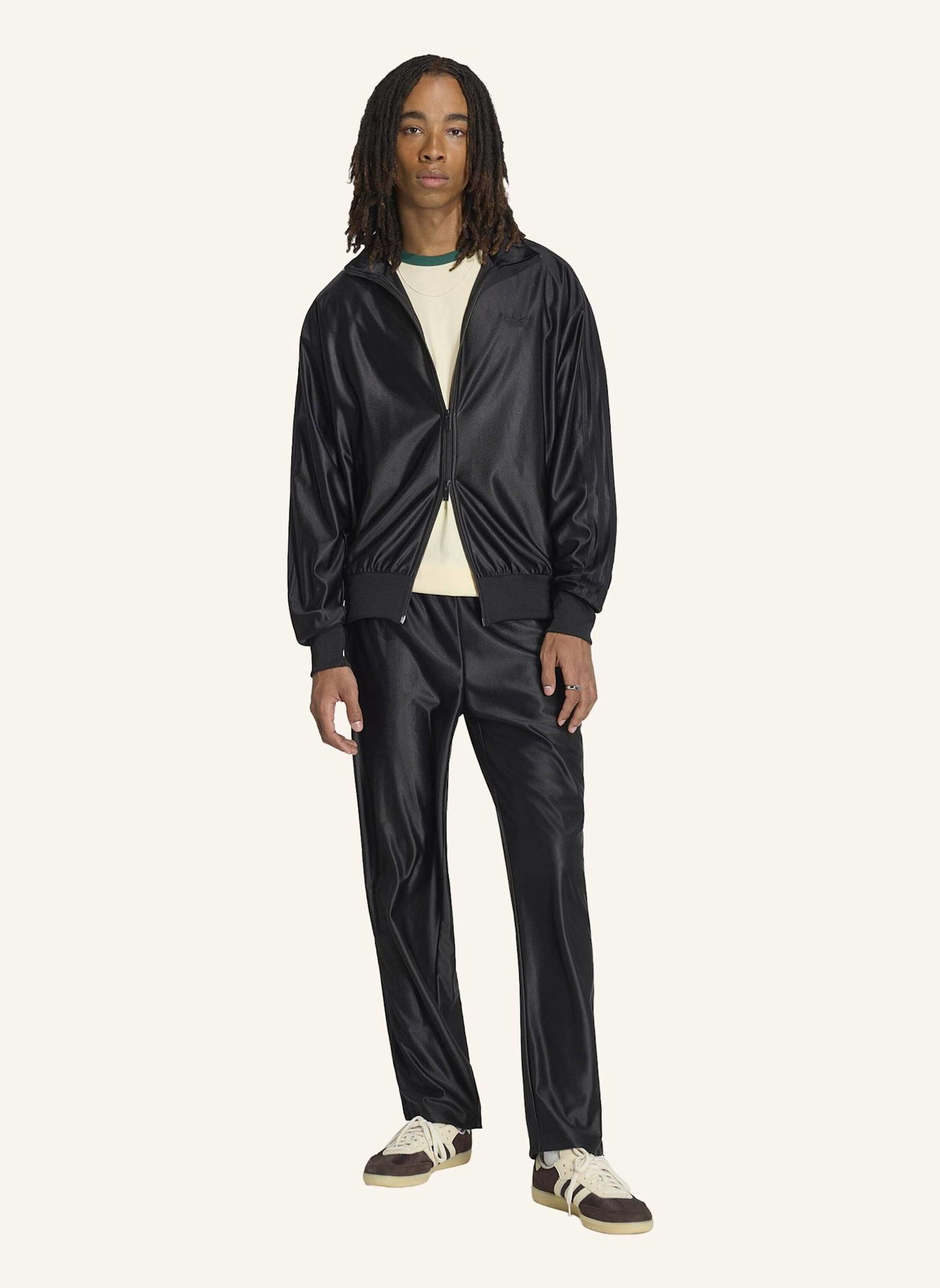 adidas Originals FIREBIRD METALLIC TRACK TOP: SCHWARZ