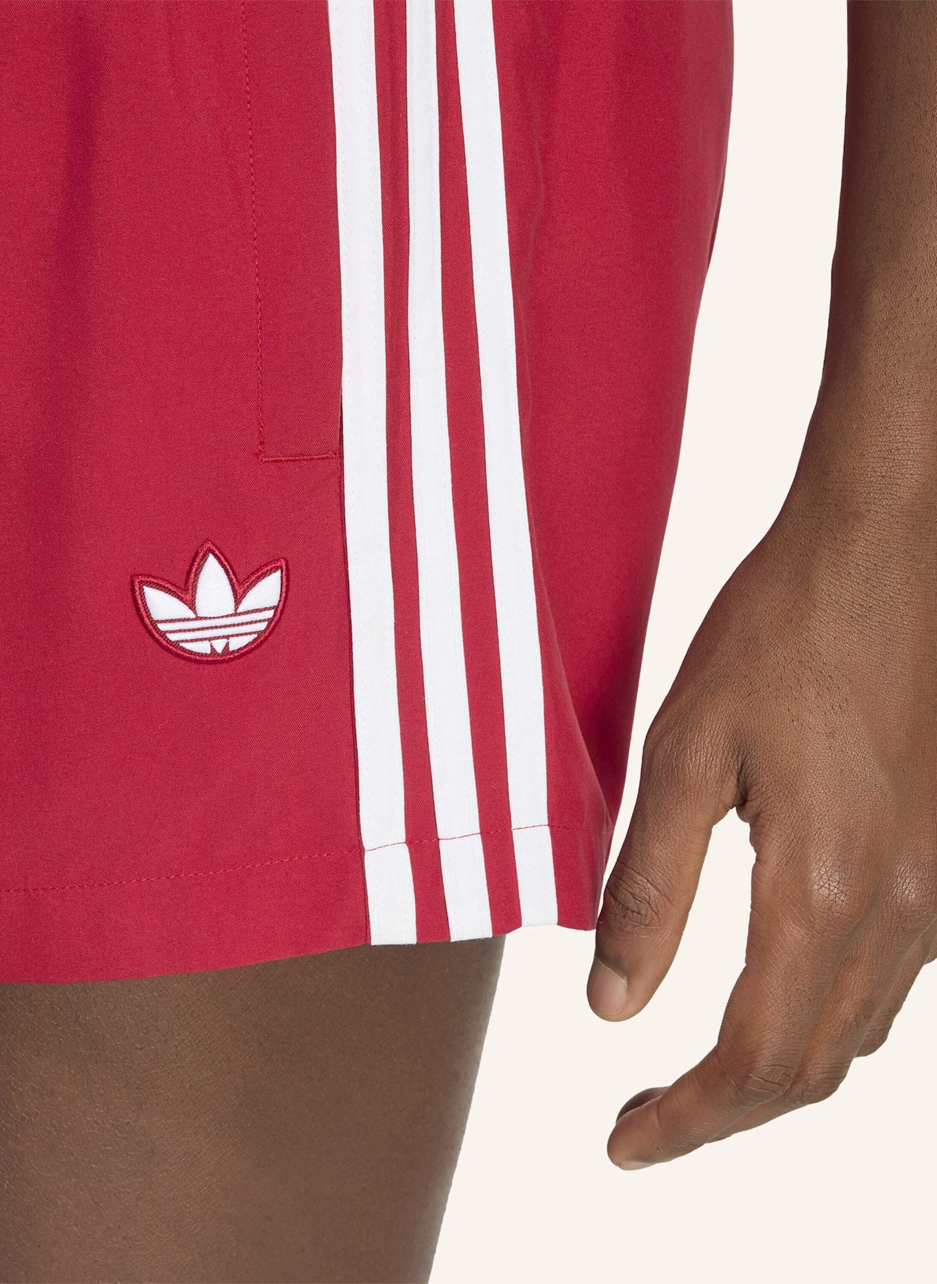 adidas Originals 3-STREIFEN BADESHORTS: ROT