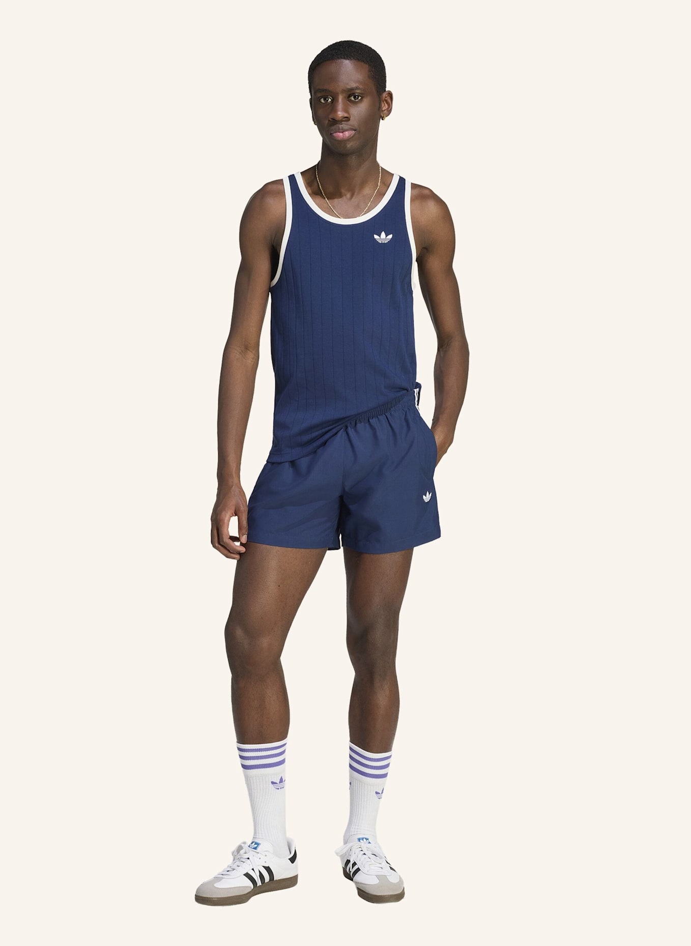 adidas Originals 3-STREIFEN BADESHORTS: BLAU