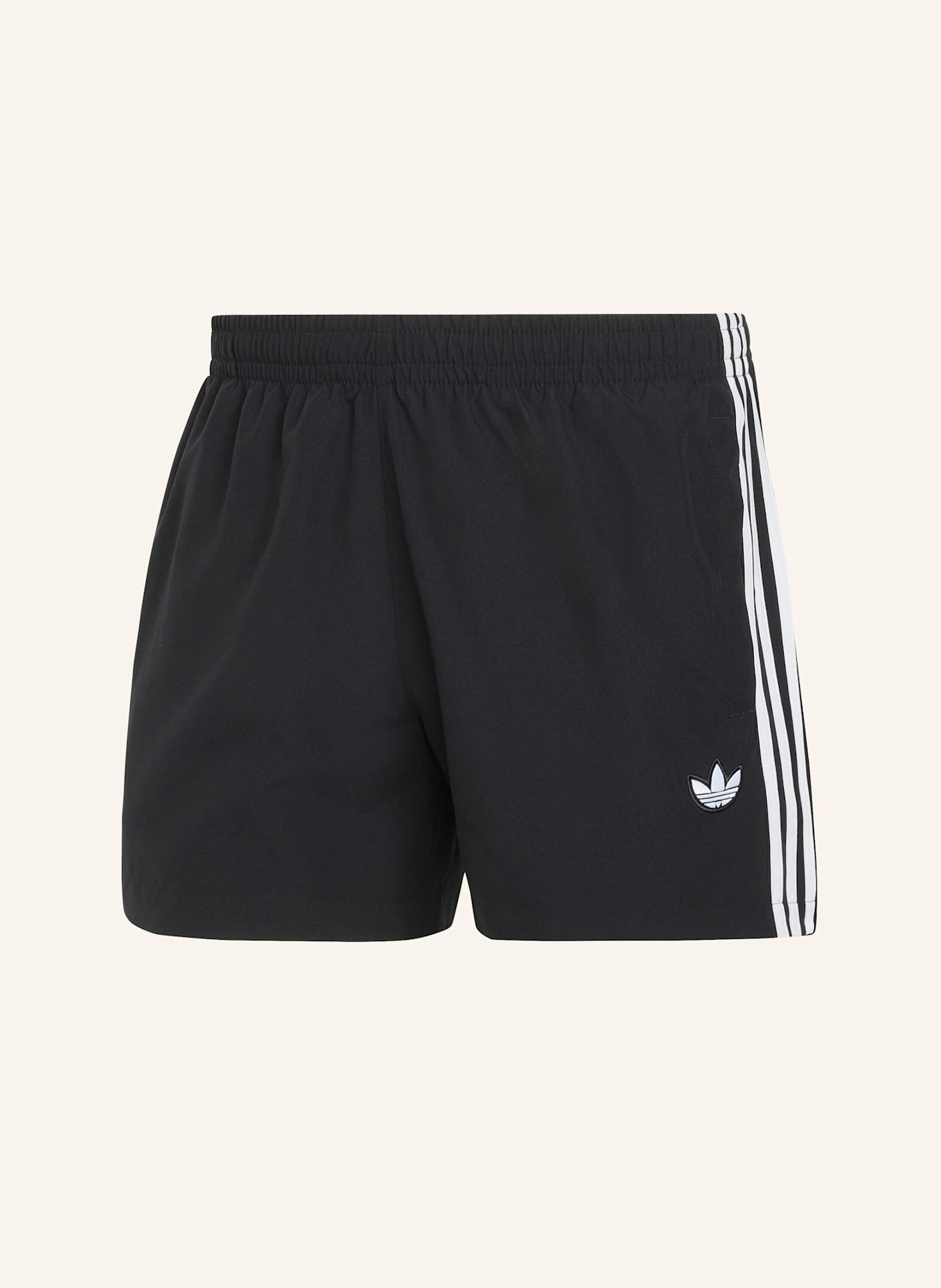 adidas Originals 3-STREIFEN BADESHORTS: SCHWARZ