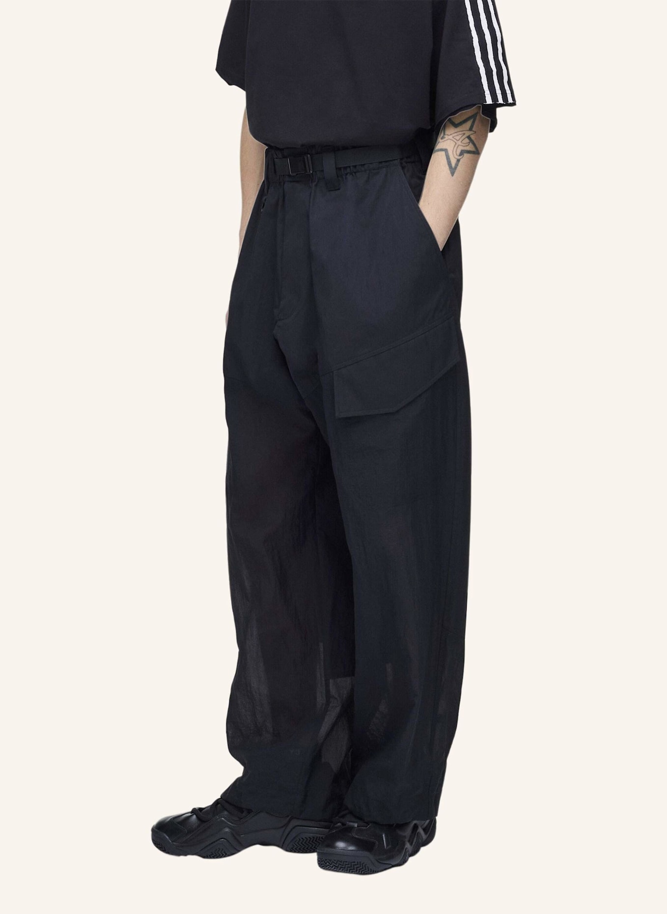 Y-3 Y-3 UT HOSE, GERADES BEIN: SCHWARZ