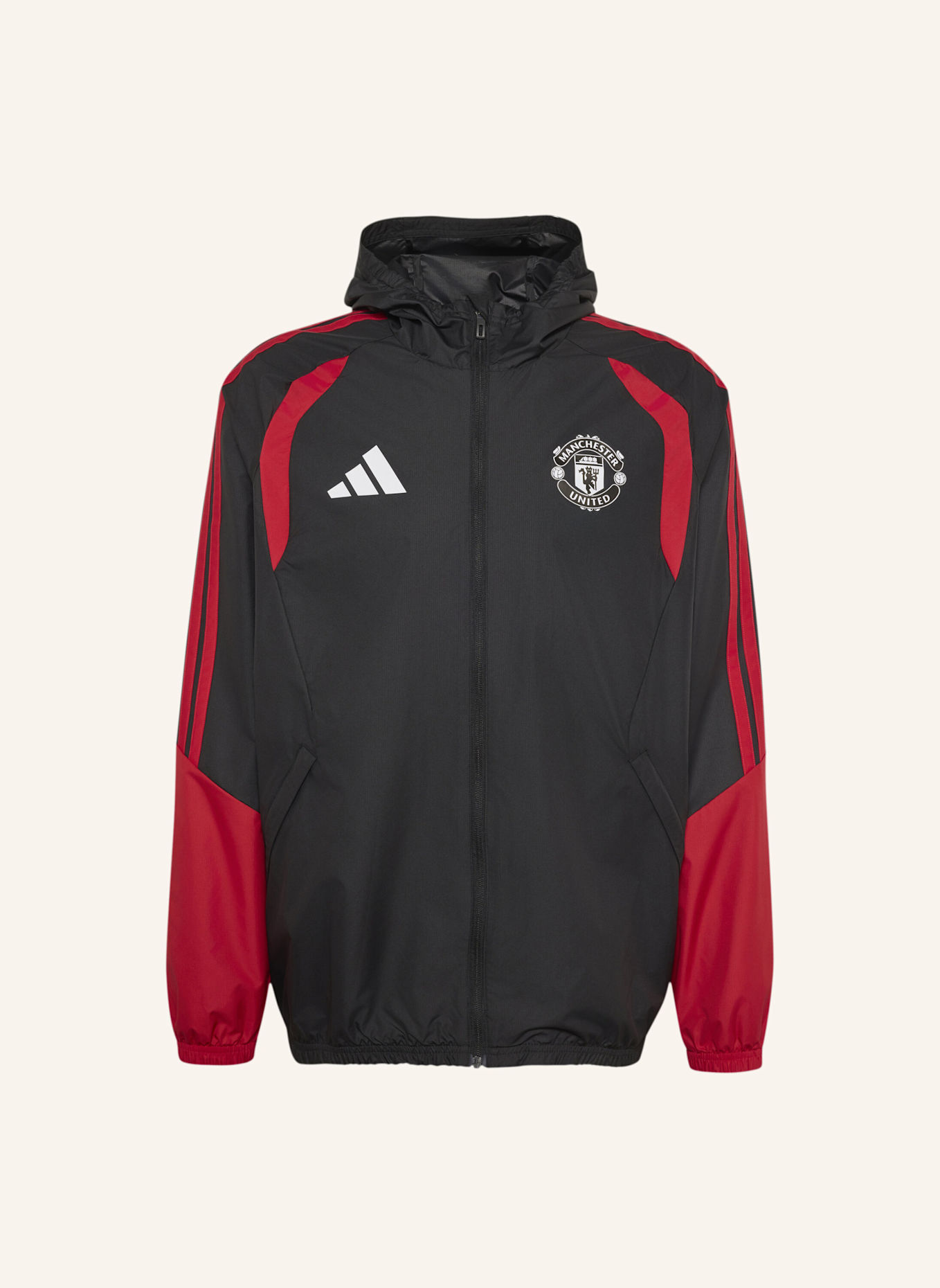 adidas MANCHESTER UNITED 26/27 TIRO ALLWETTER-JACKE: SCHWARZ