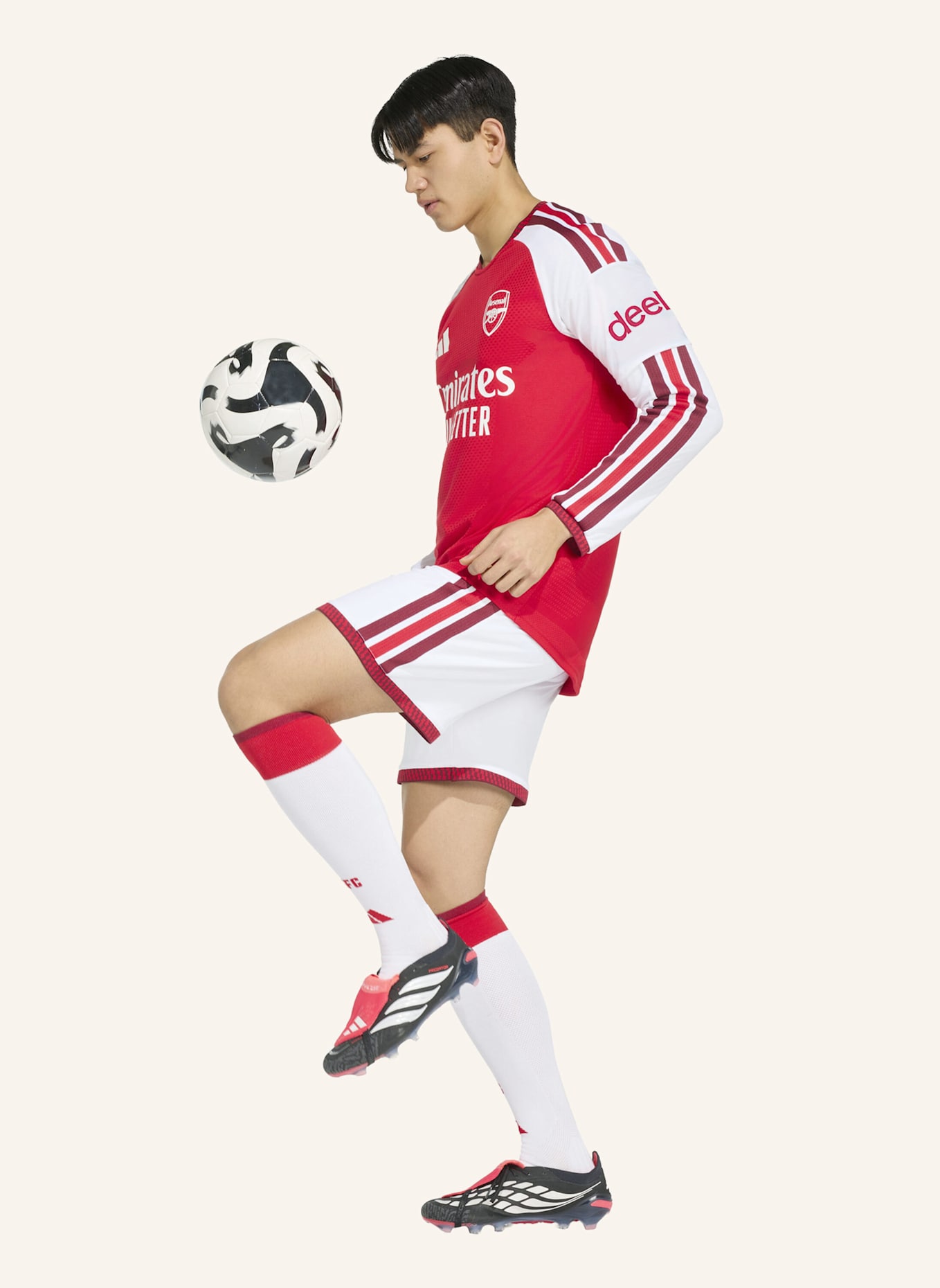 adidas FC ARSENAL 26/27 AUTHENTIC HEIMTRIKOT, LANGÄRMELIG: ROT