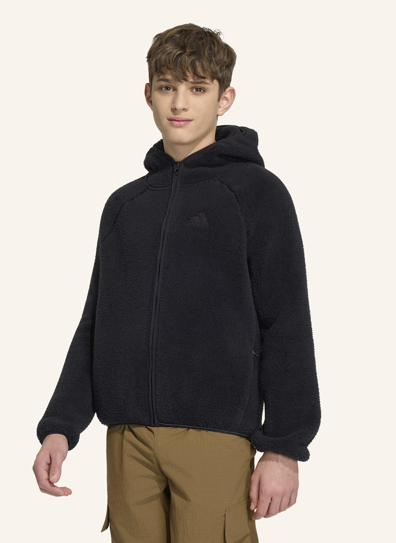 adidas TERREX TERREX XPLORIC KIDS FLEECEJACKE, KAPUZE, DURCHGEHENDER REISSVERSCHLUSS: SCHWARZ