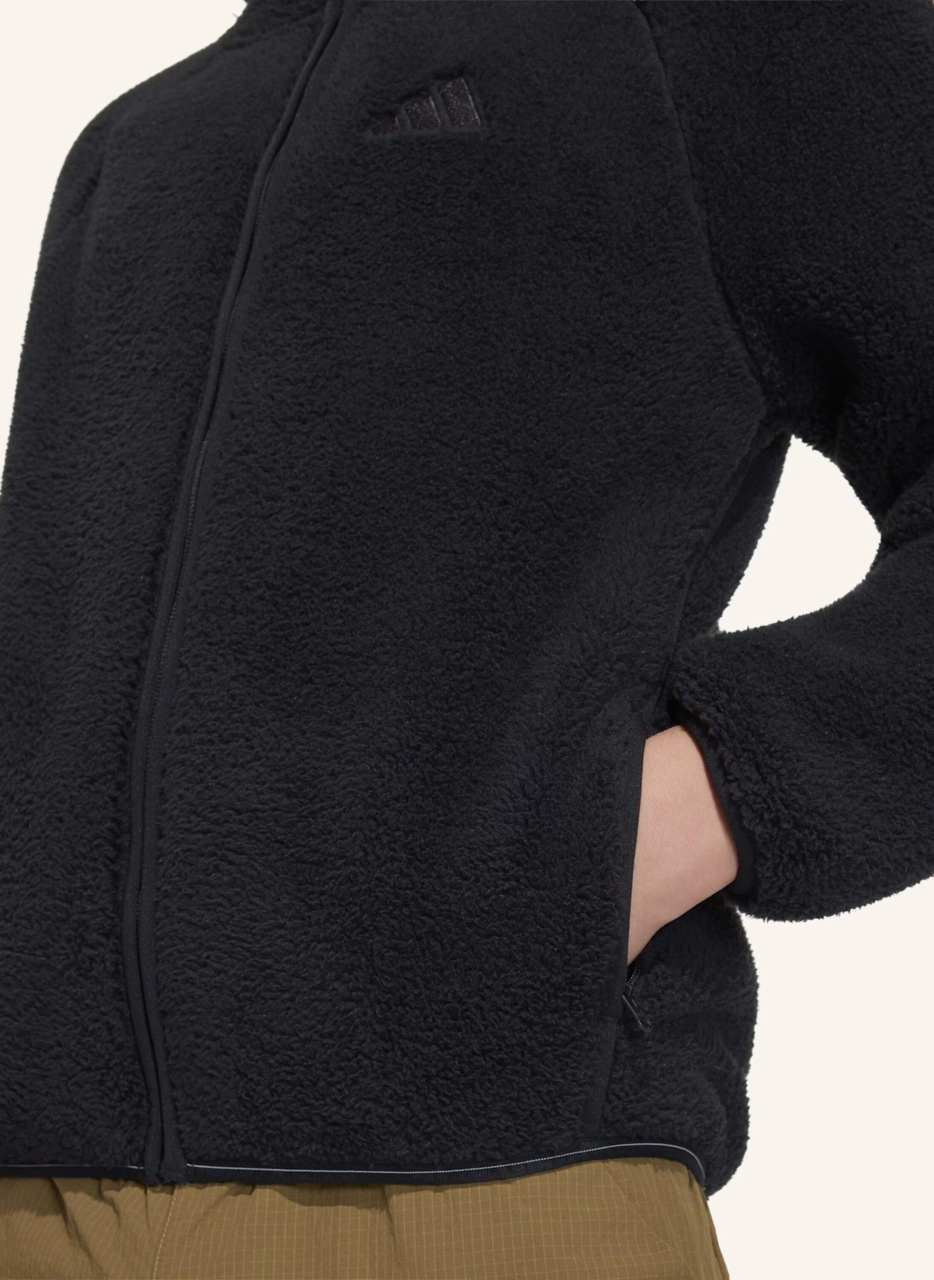 adidas TERREX TERREX XPLORIC KIDS FLEECEJACKE, KAPUZE, DURCHGEHENDER REISSVERSCHLUSS: SCHWARZ