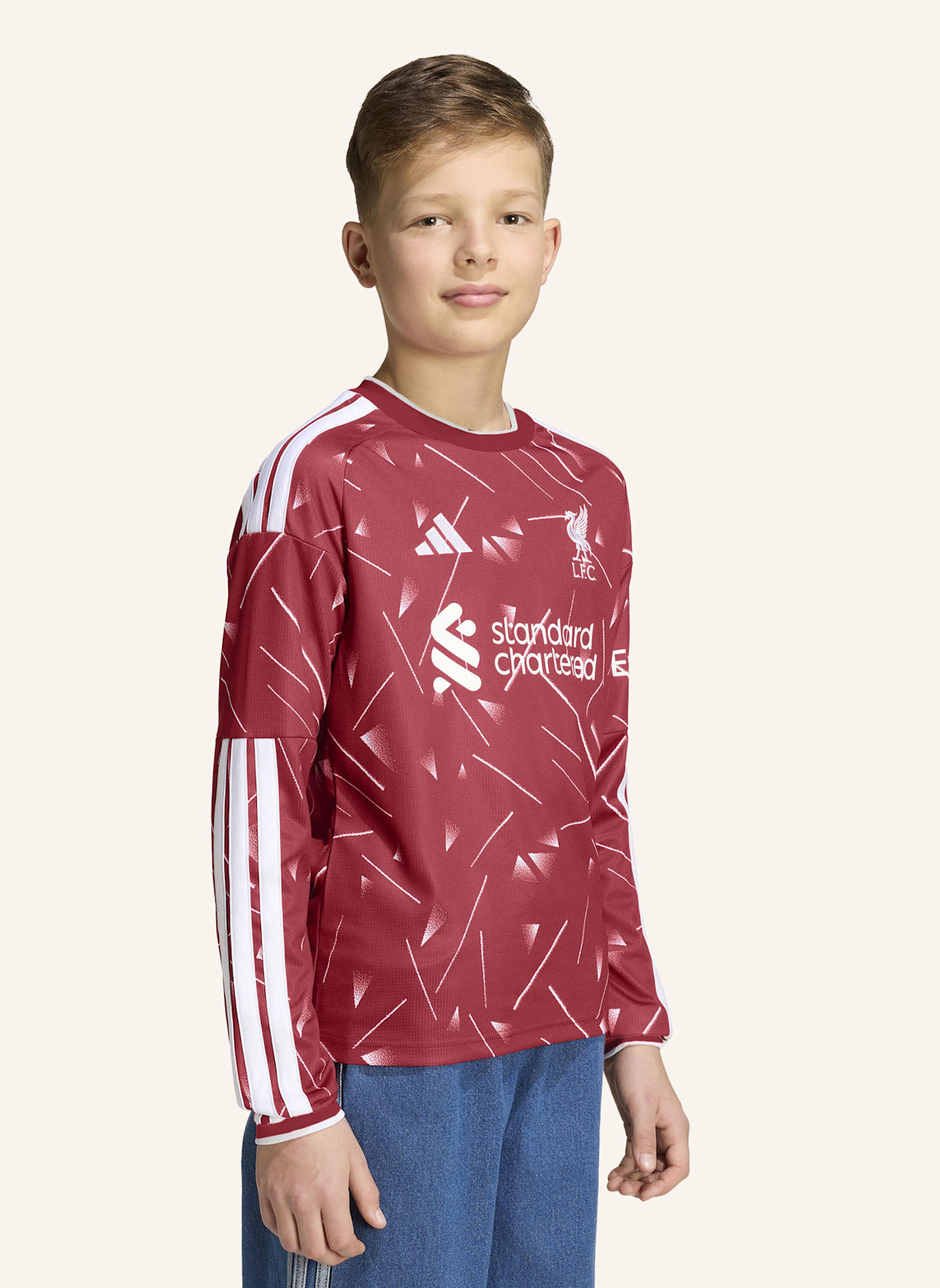 adidas FC LIVERPOOL 26/27 KIDS HEIMTRIKOT, LANGÄRMELIG: ROT