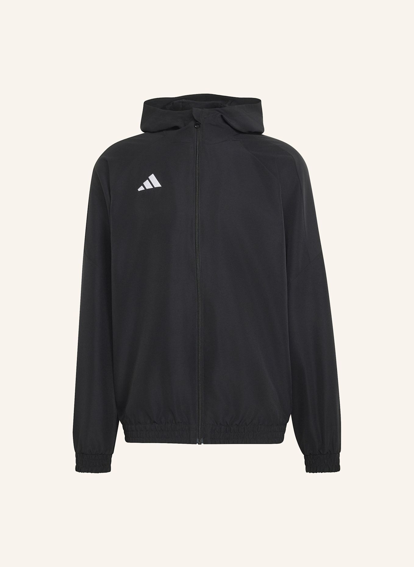 adidas TIRO 26 ESSENTIALS WOVEN KAPUZENJACKE: SCHWARZ / WEISS