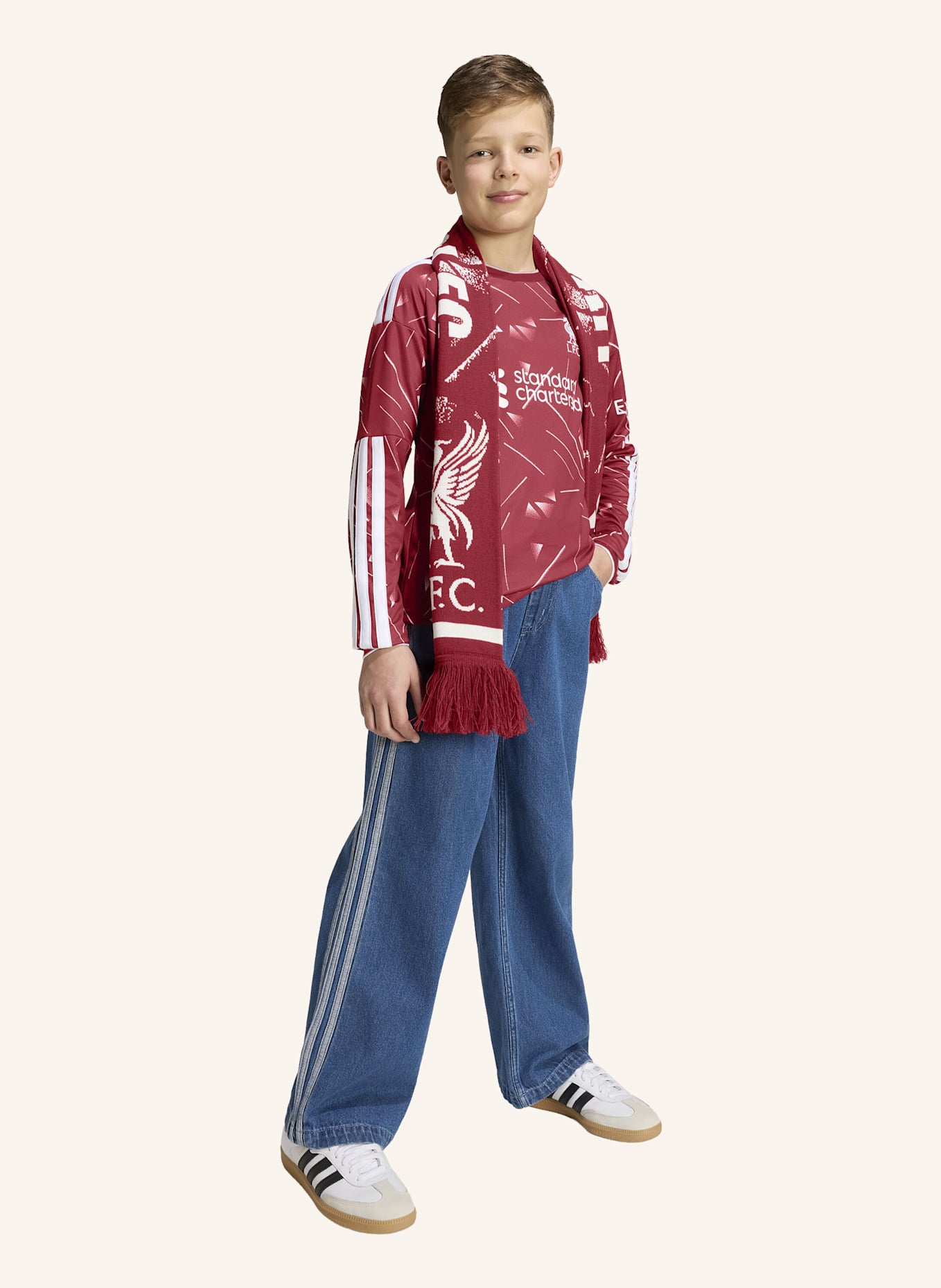 adidas FC LIVERPOOL 26/27 KIDS HEIMTRIKOT, LANGÄRMELIG: ROT