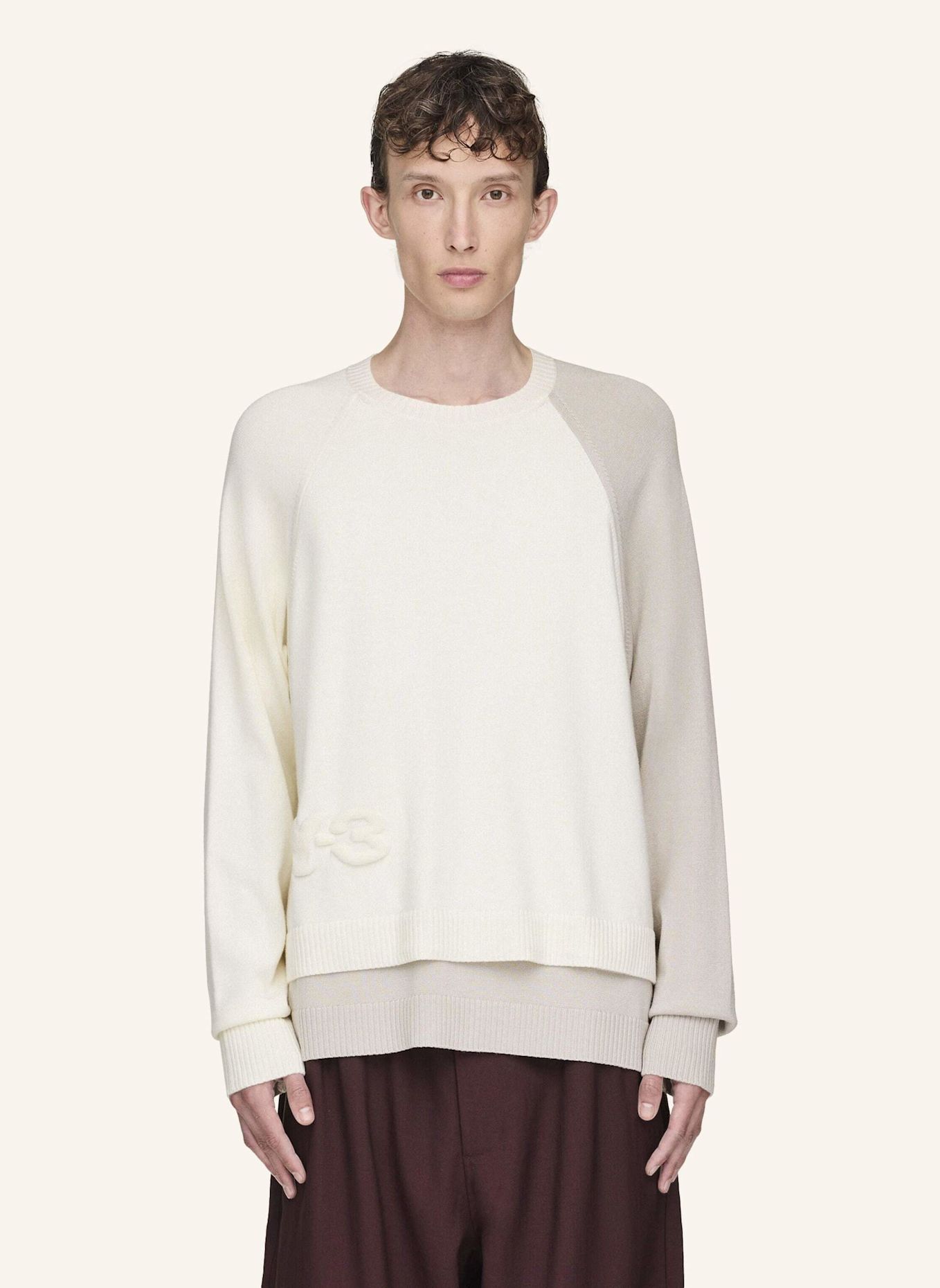 Y-3 Y-3 LOGO KNIT CREW: WEISS