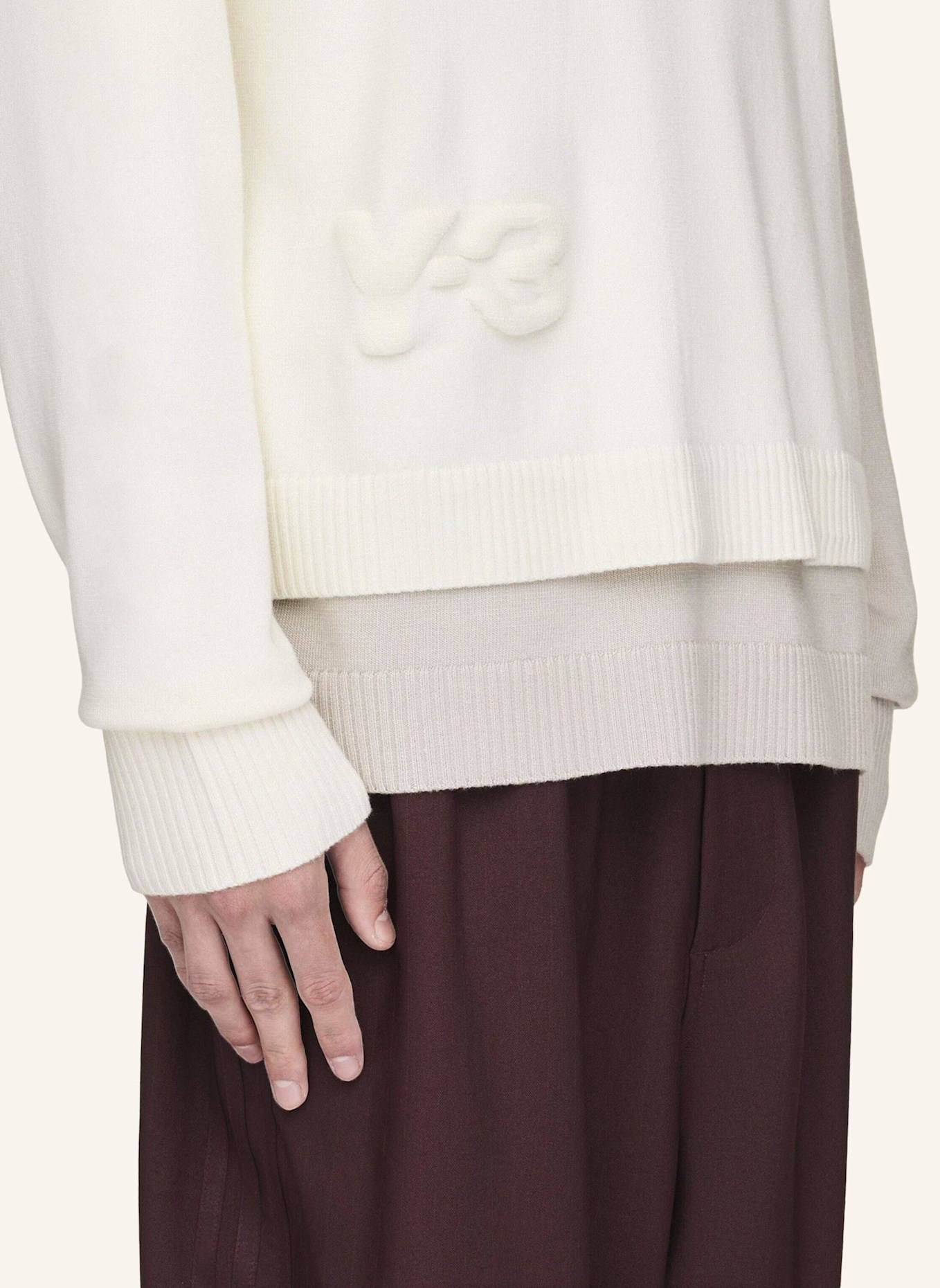 Y-3 Y-3 LOGO KNIT CREW: WEISS