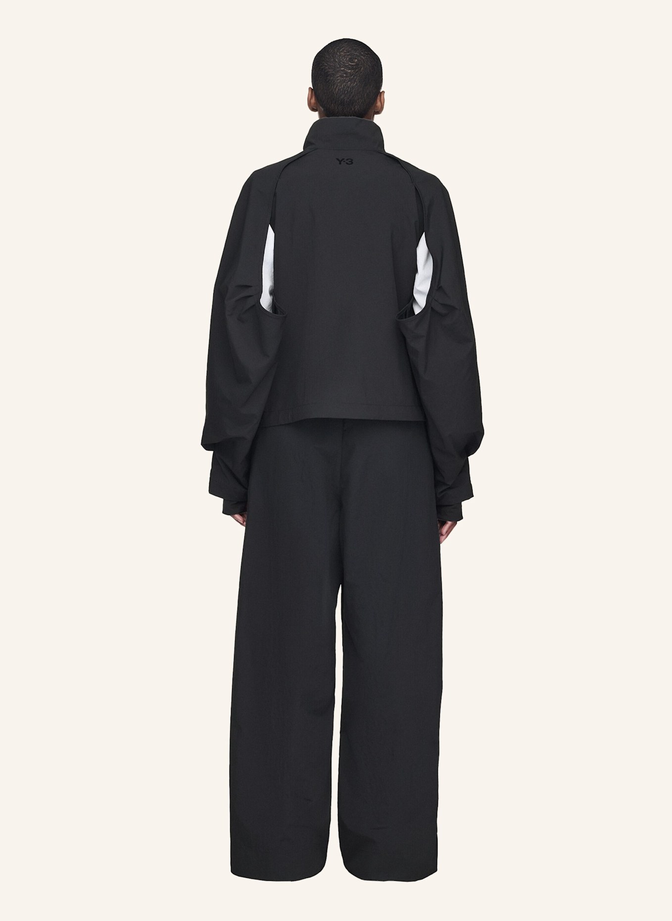 Y-3 Y-3 CROPPED NYLON JACKET: SCHWARZ