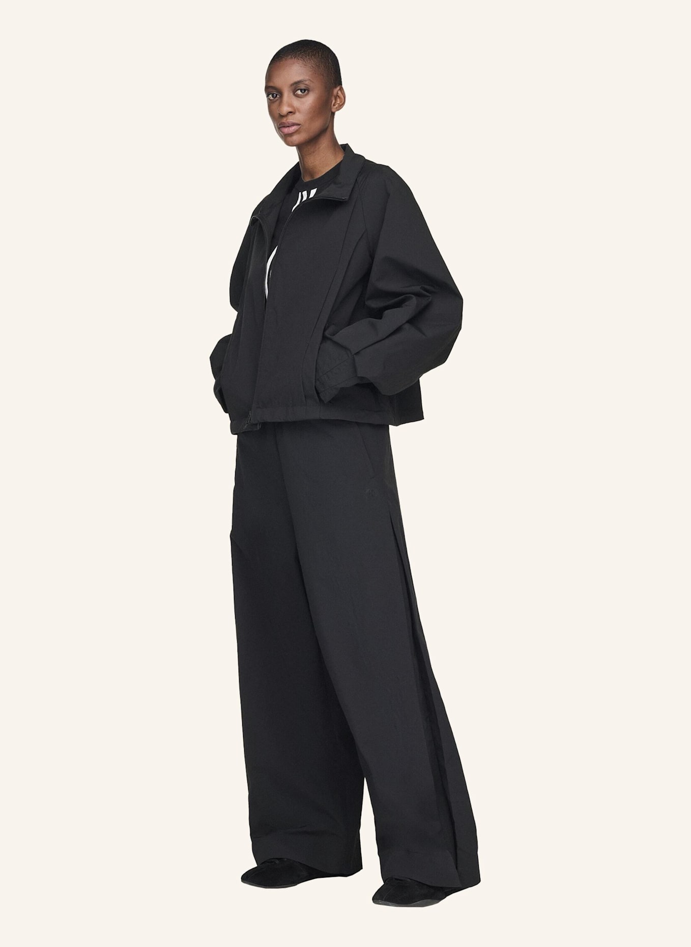 Y-3 Y-3 CROPPED NYLON JACKET: SCHWARZ