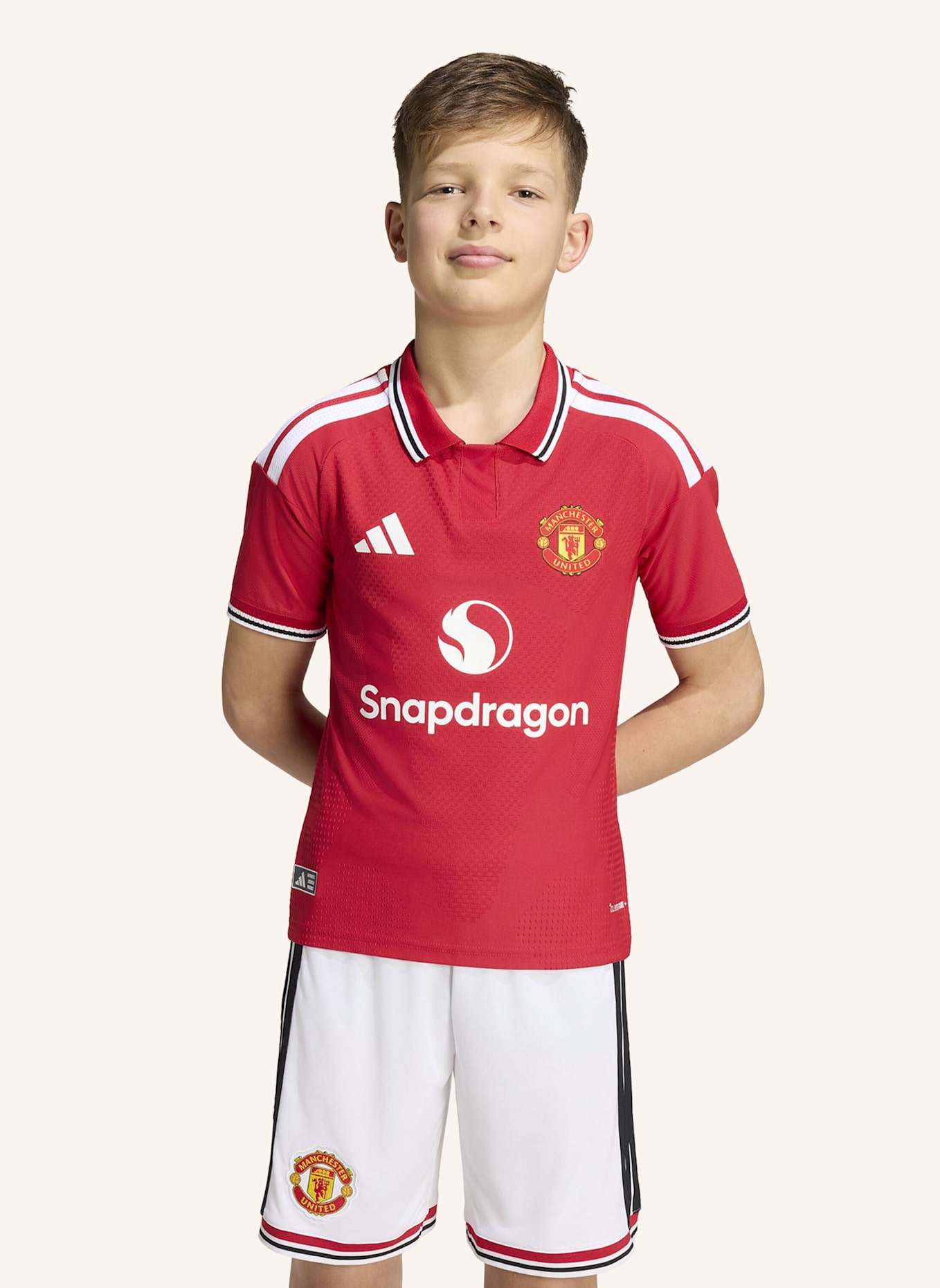 adidas MANCHESTER UNITED 26/27 KIDS AUTHENTIC HEIMTRIKOT: ROT