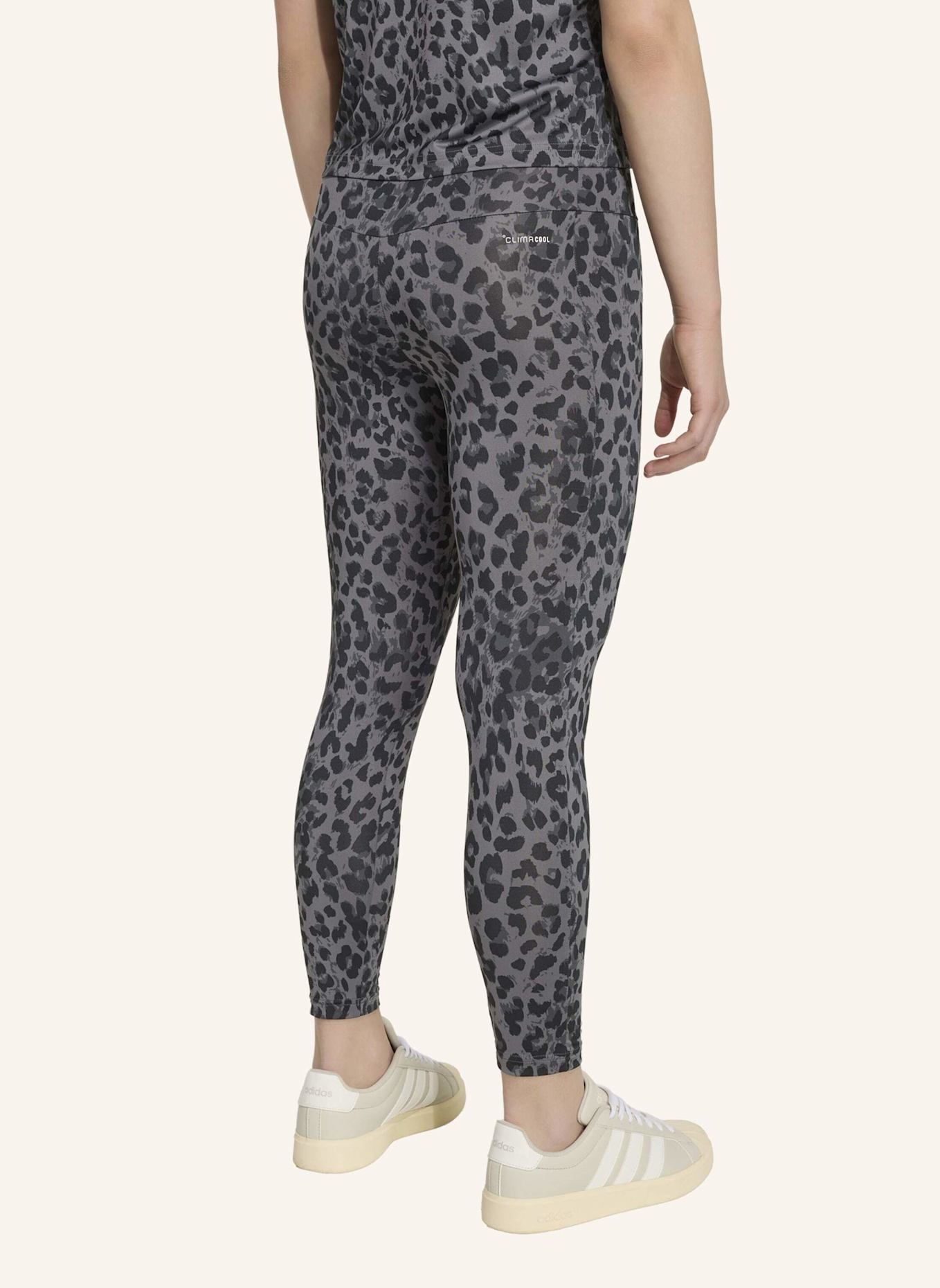 adidas SPORTLEGGINGS MIT ANIMALPRINT: GRAU/ SCHWARZ