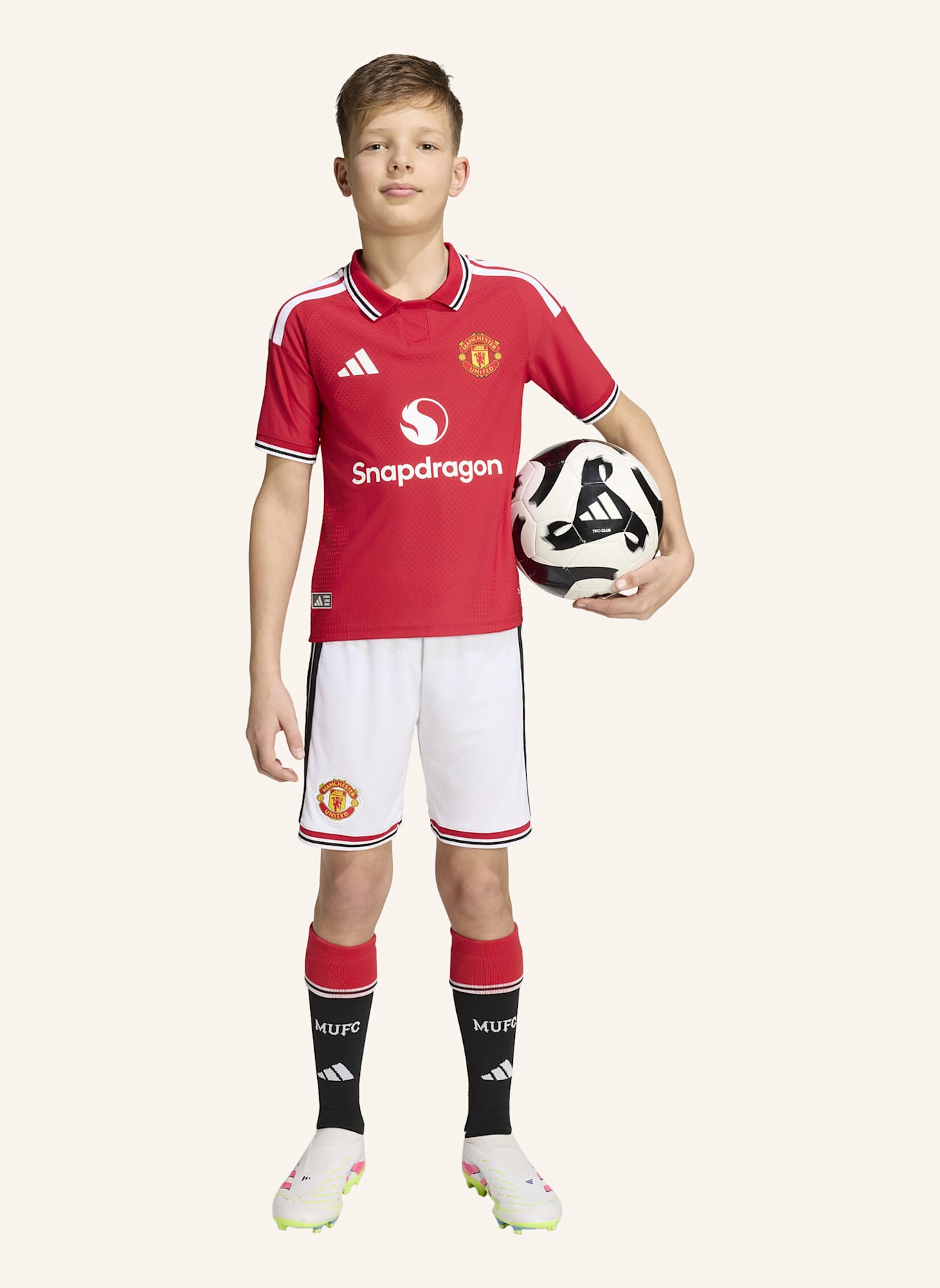 adidas MANCHESTER UNITED 26/27 KIDS AUTHENTIC HEIMTRIKOT: ROT
