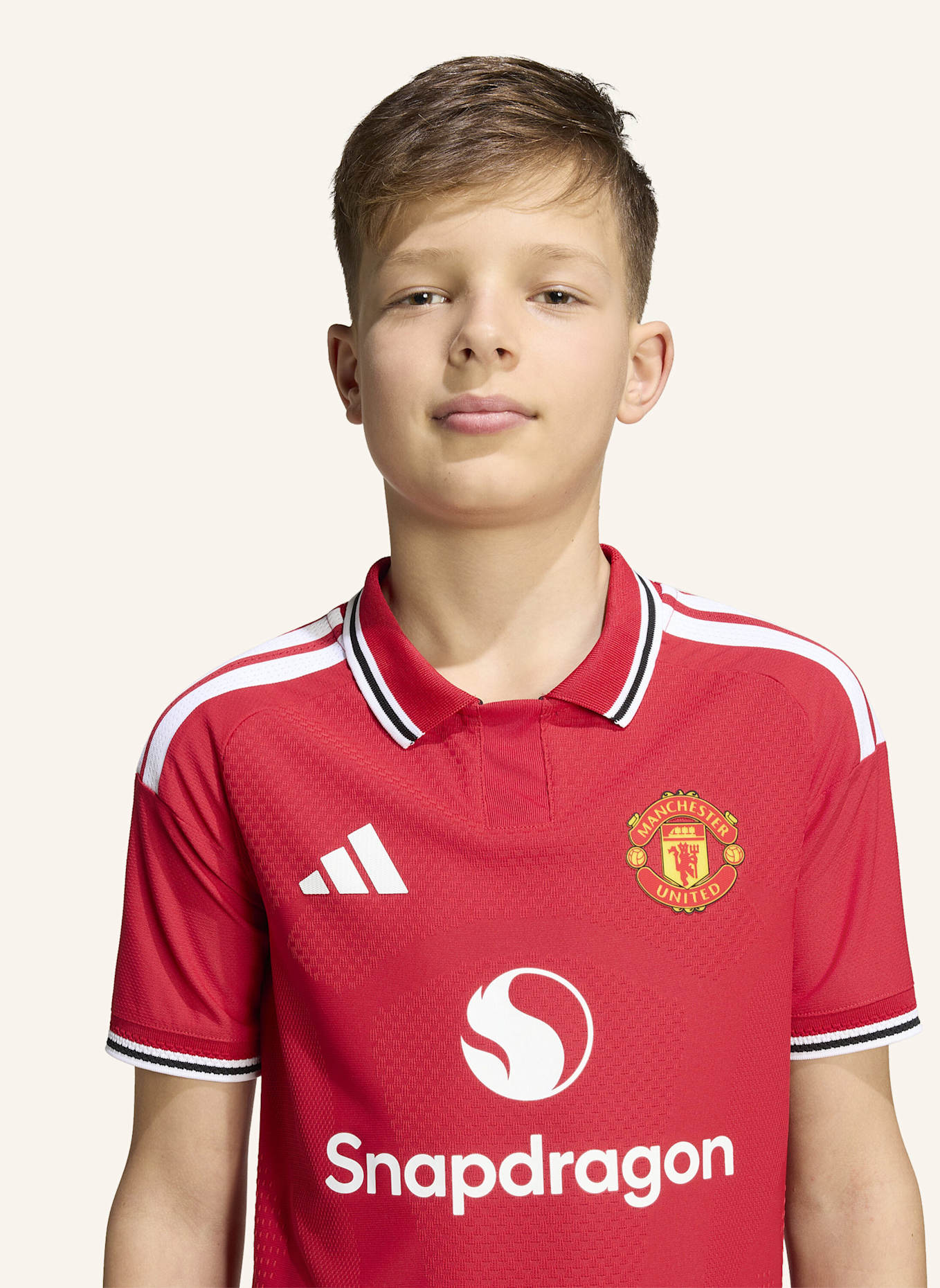 adidas MANCHESTER UNITED 26/27 KIDS AUTHENTIC HEIMTRIKOT: ROT