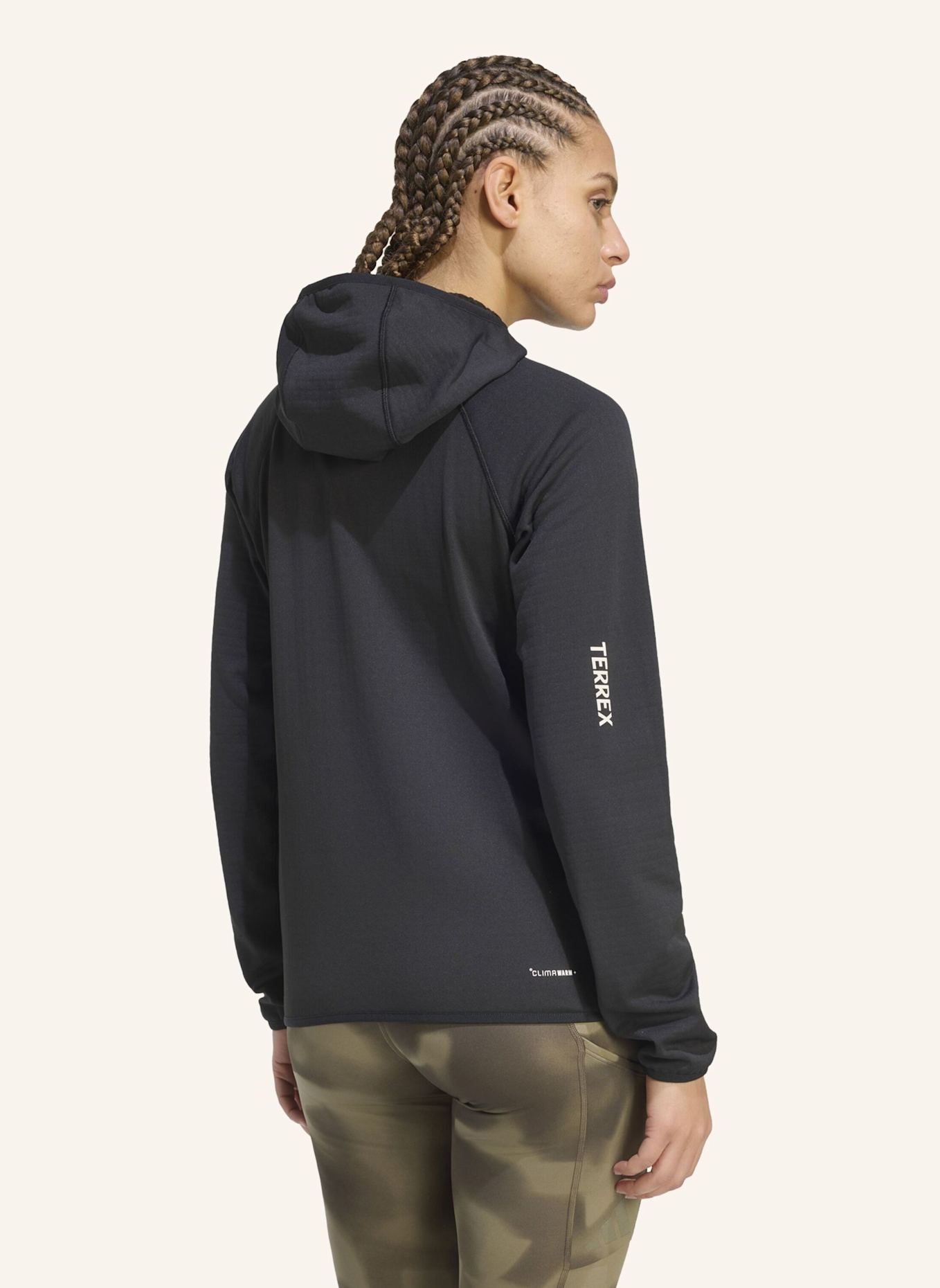 adidas TERREX TERREX XPERIOR CLIMAWARM+ VENTKNIT FLEECE-KAPUZENJACKE: SCHWARZ