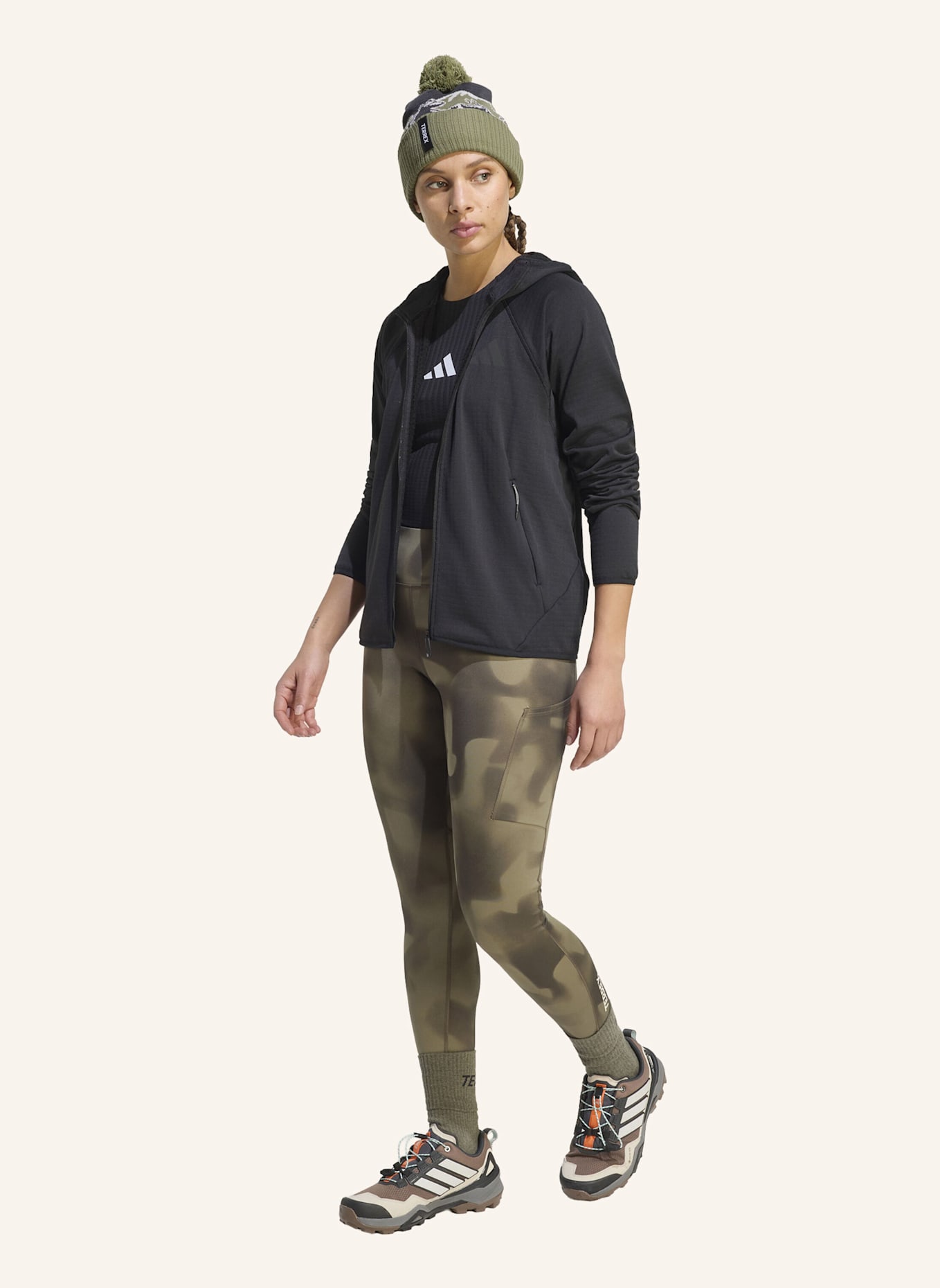 adidas TERREX TERREX XPERIOR CLIMAWARM+ VENTKNIT FLEECE-KAPUZENJACKE: SCHWARZ