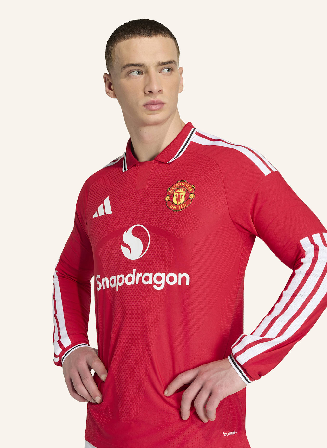 adidas MANCHESTER UNITED 26/27 AUTHENTIC HEIMTRIKOT, LANGÄRMELIG: ROT