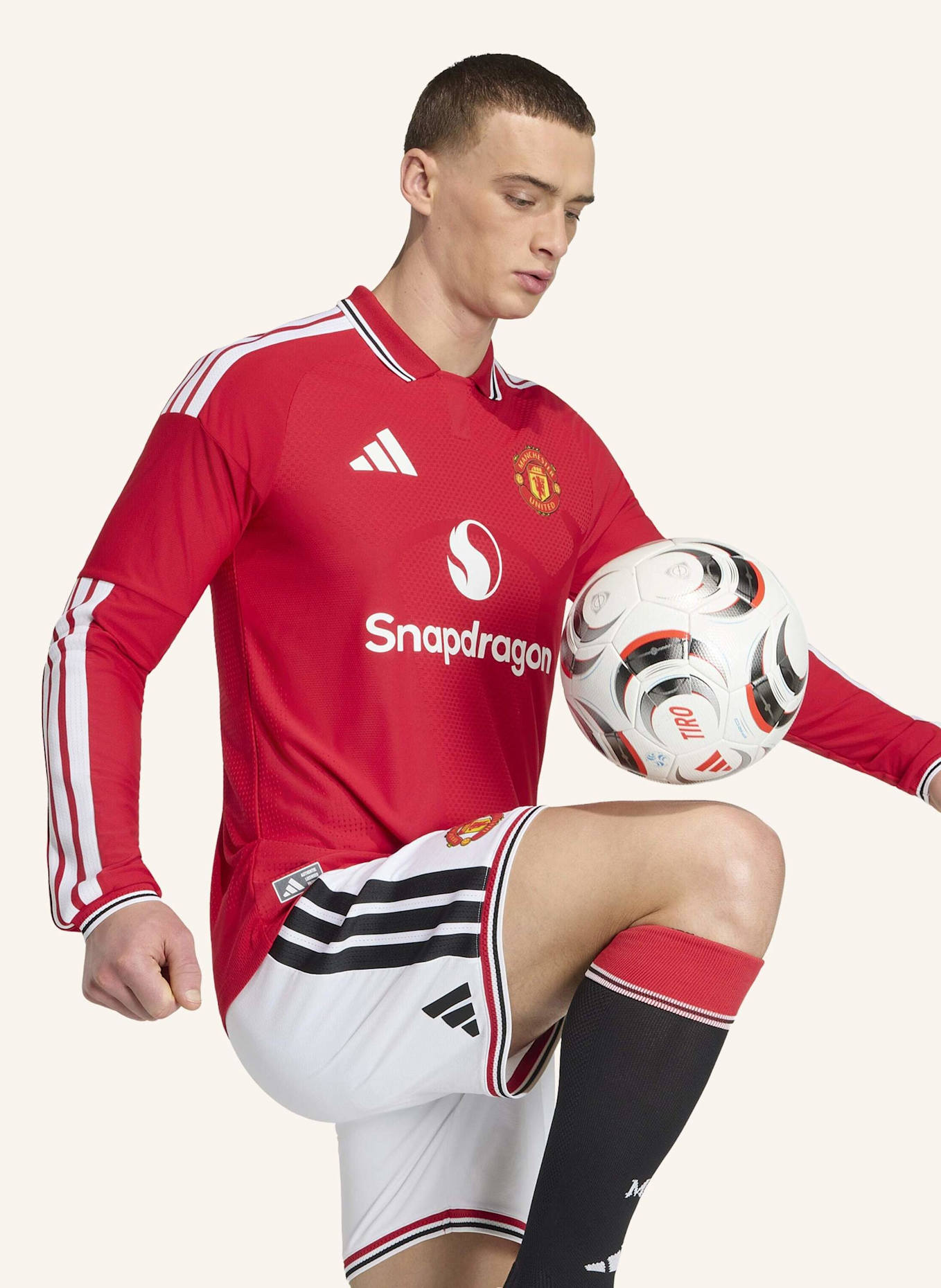 adidas MANCHESTER UNITED 26/27 AUTHENTIC HEIMTRIKOT, LANGÄRMELIG: ROT