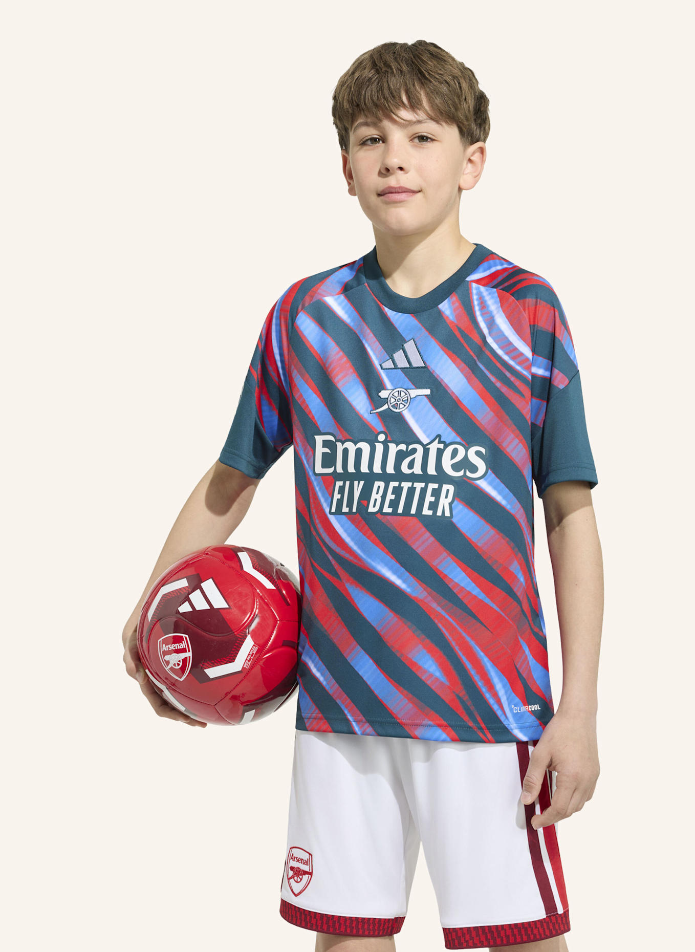 adidas FC ARSENAL 26/27 KIDS PRE-MATCH SHIRT: GRÜN